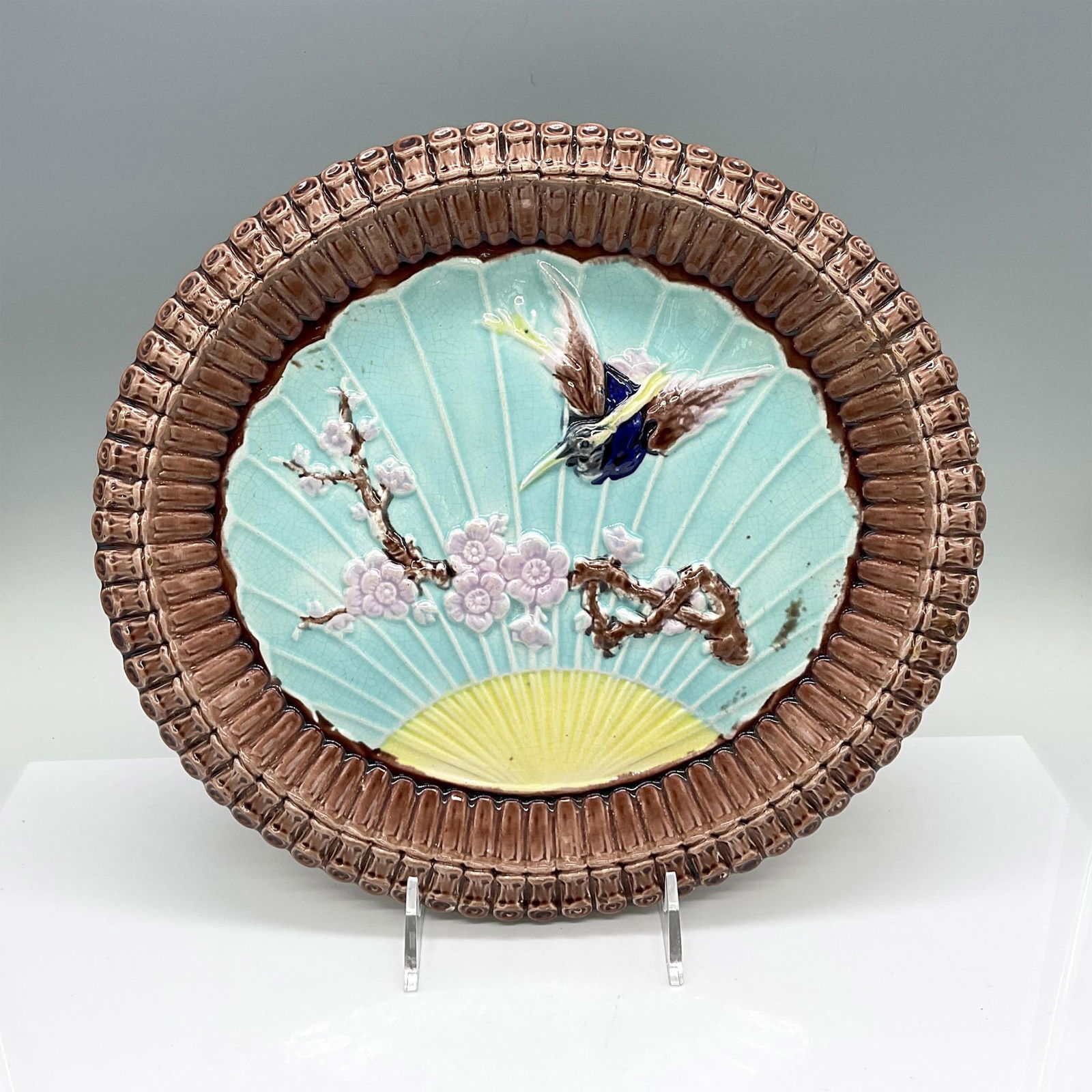 Wardle & Company Pottery Majolica Tray, Hummingbird (1 of 3)