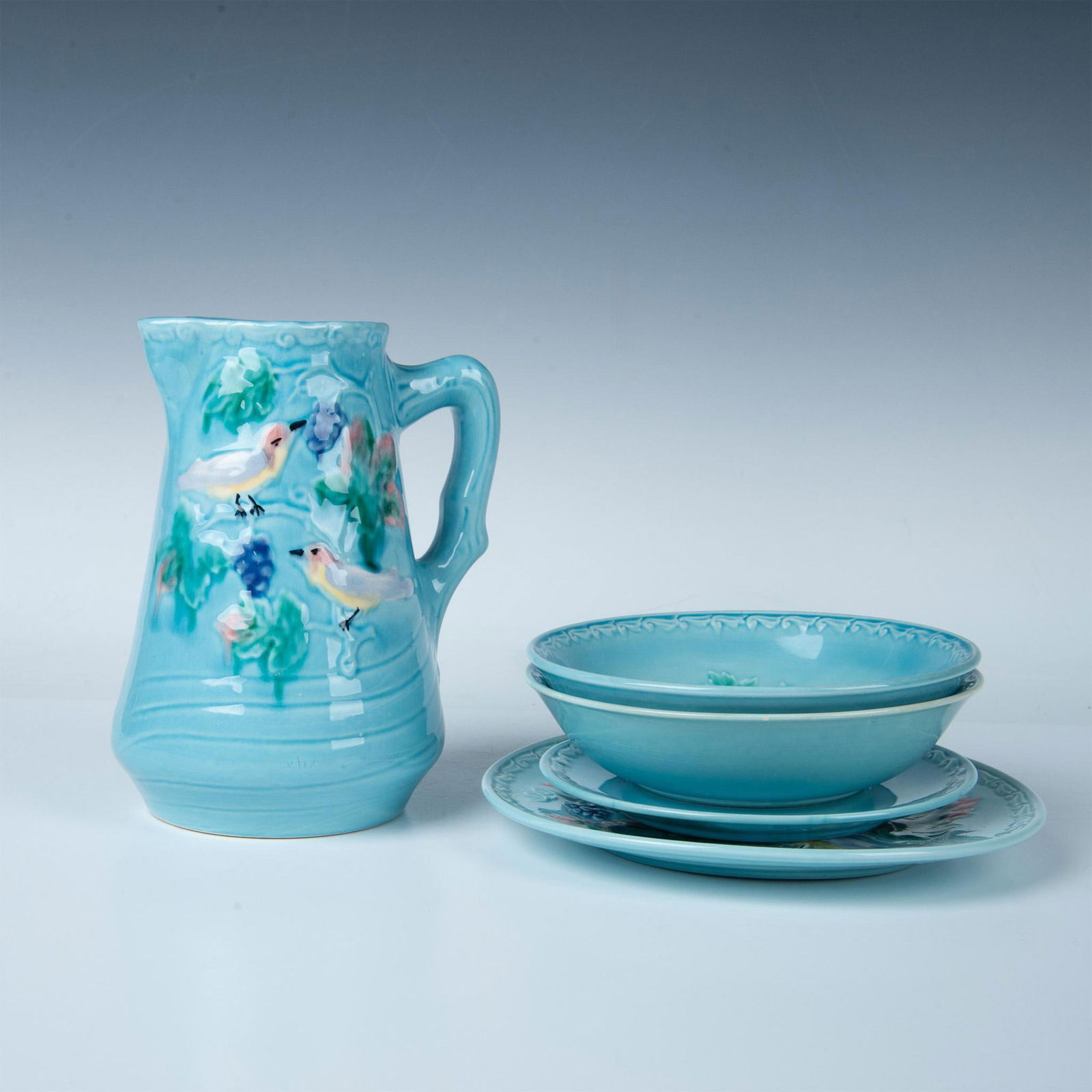 5pc Highmount MBD Western Germany Majolica Tableware (1 of 5)