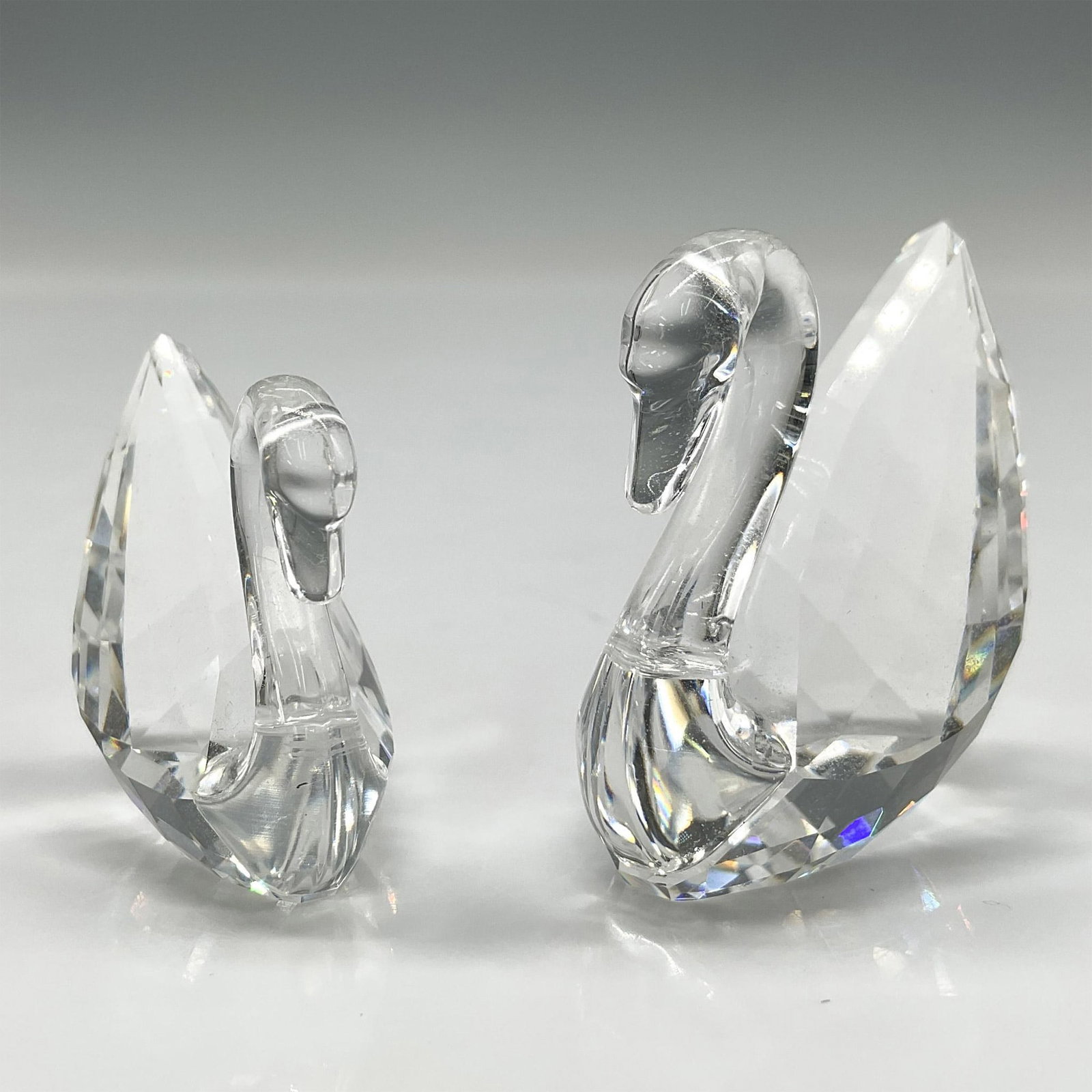 2pc Swarovski Crystal Figurines, Swans (1 of 3)