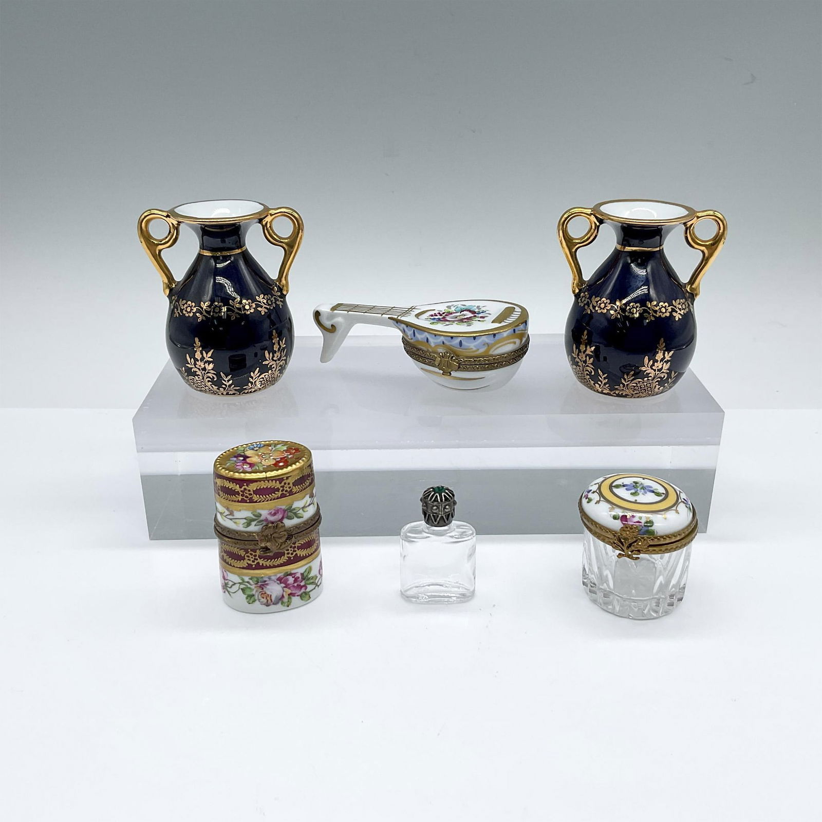 5pc Vintage Porcelain Limoges French Floral Decorative Items (1 of 3)