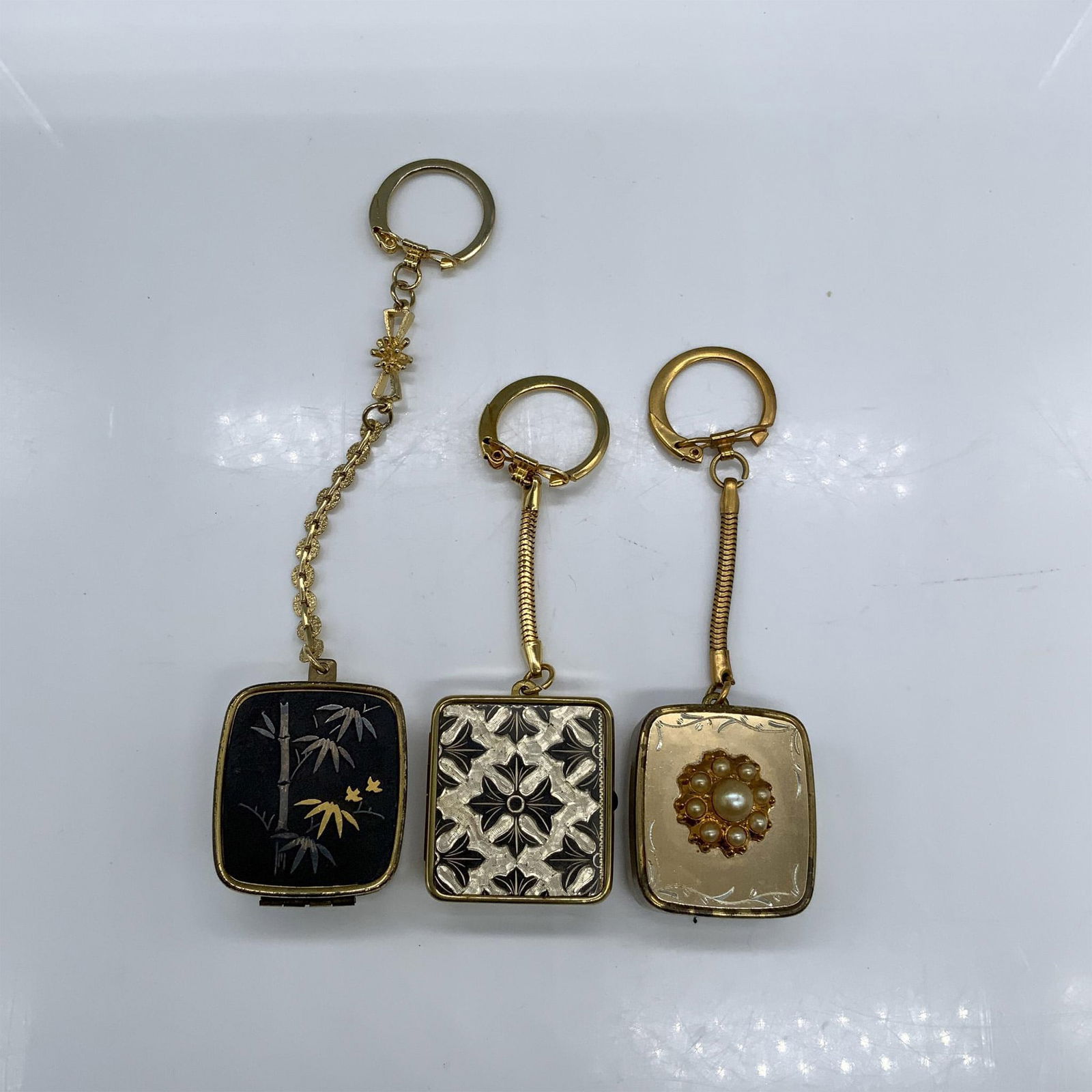 3pc Vintage Sankyo Japanese Gold Metal Musical Keychains (1 of 4)