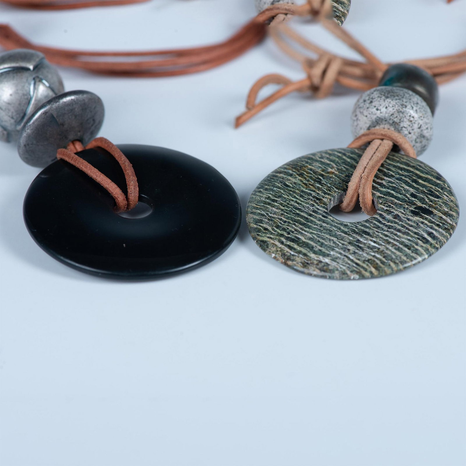 2pc Natural Stone Donut Pendant Necklaces (1 of 4)