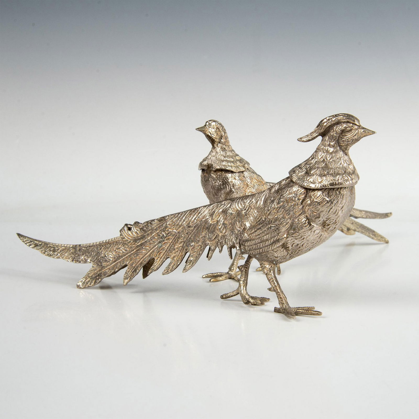 Pair of 800 Silver Game Bird Table Garnitures (1 of 4)