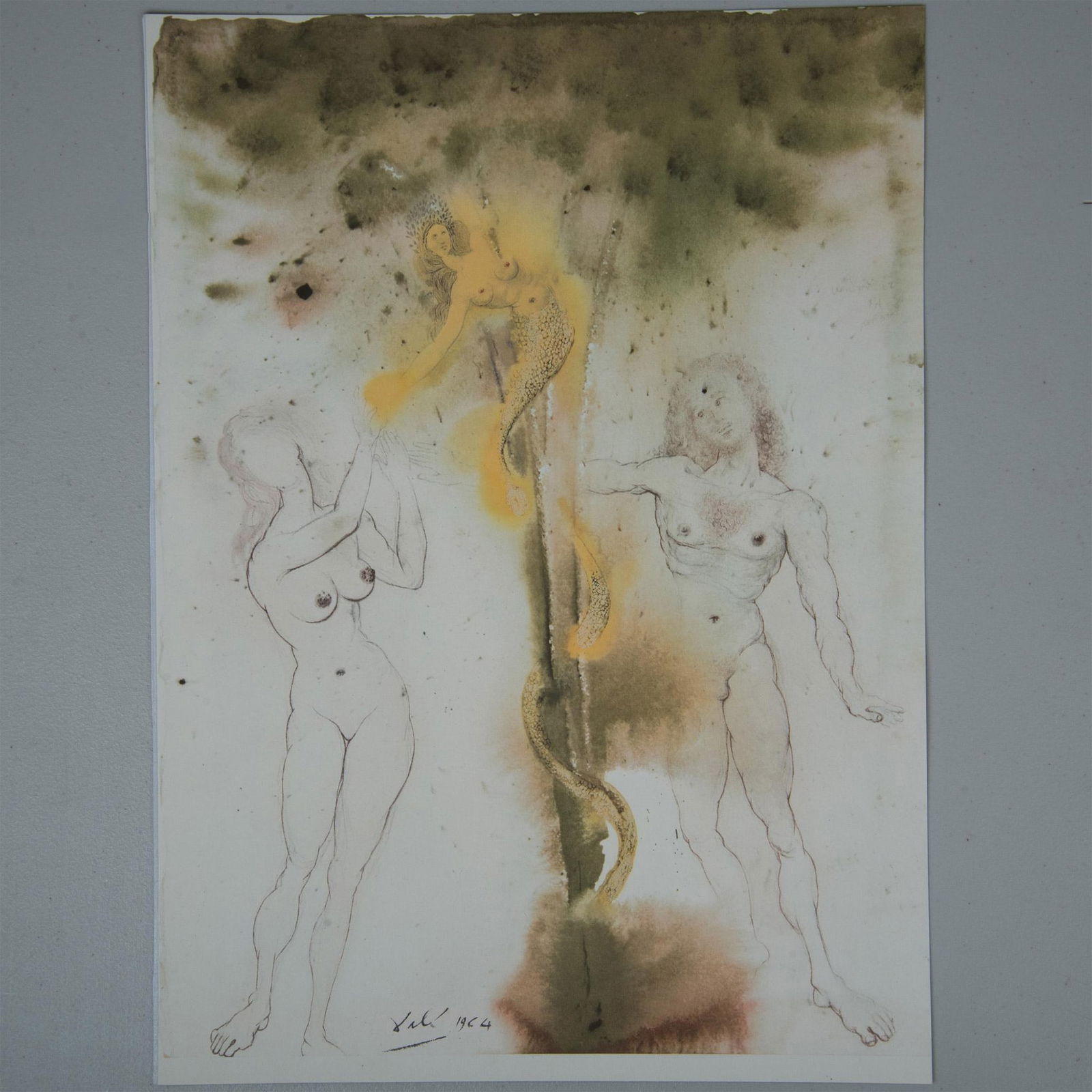Salvador Dali, Original Lithograph on Arches Paper, Sin (1 of 3)
