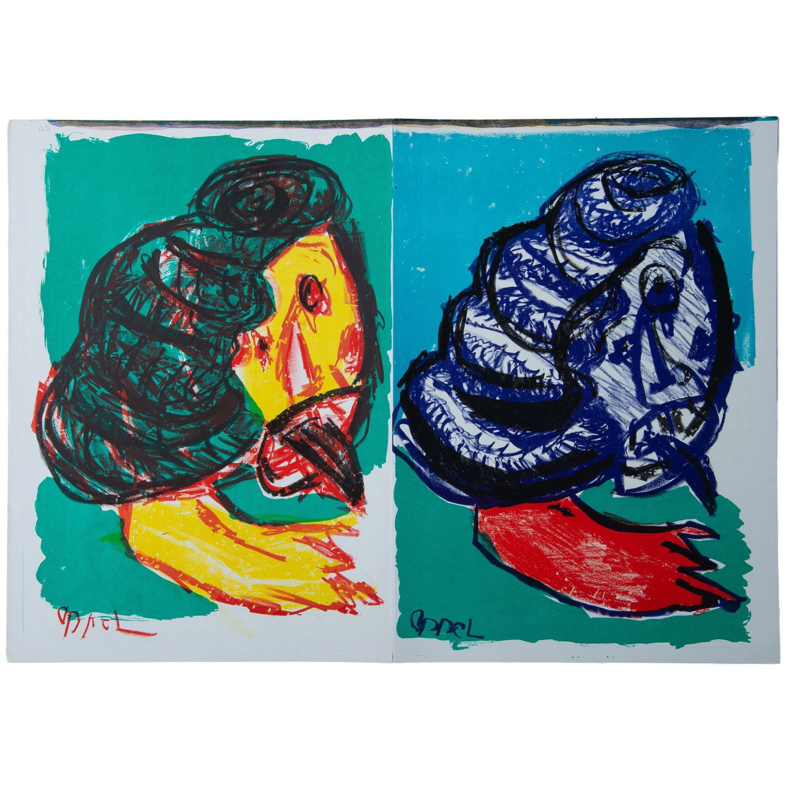 Karel Appel, Pair of Color Lithographs on Laid Paper (1 of 5)