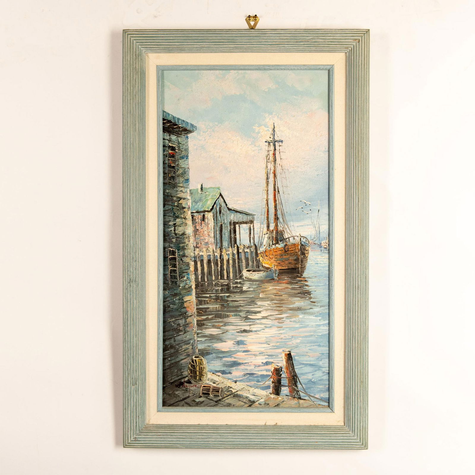 W. Hayward, Original Oil on Canvas, Fishing Boat, Signed (1 of 6)