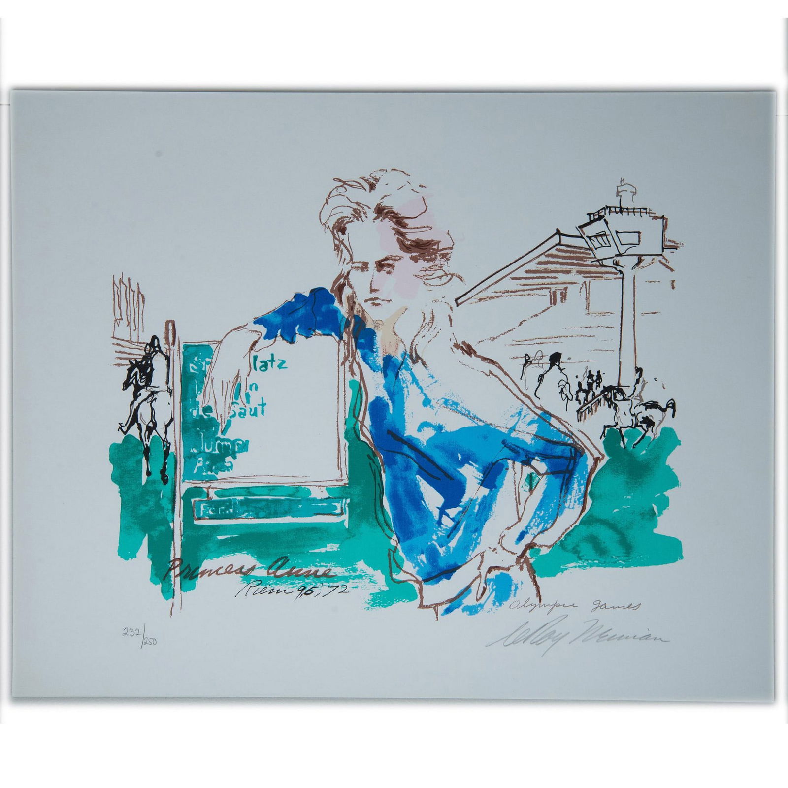 Leroy Neiman, Screenprint on Paper, Princess Anne, Signed (1 of 4)