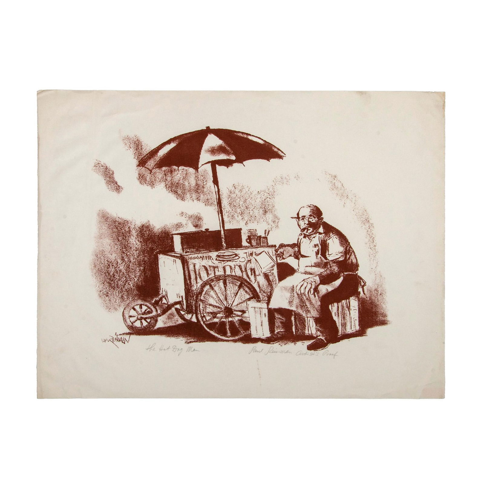 Paul Reinman Artist Proof Print on Paper, The Hot Dog Man (1 of 5)