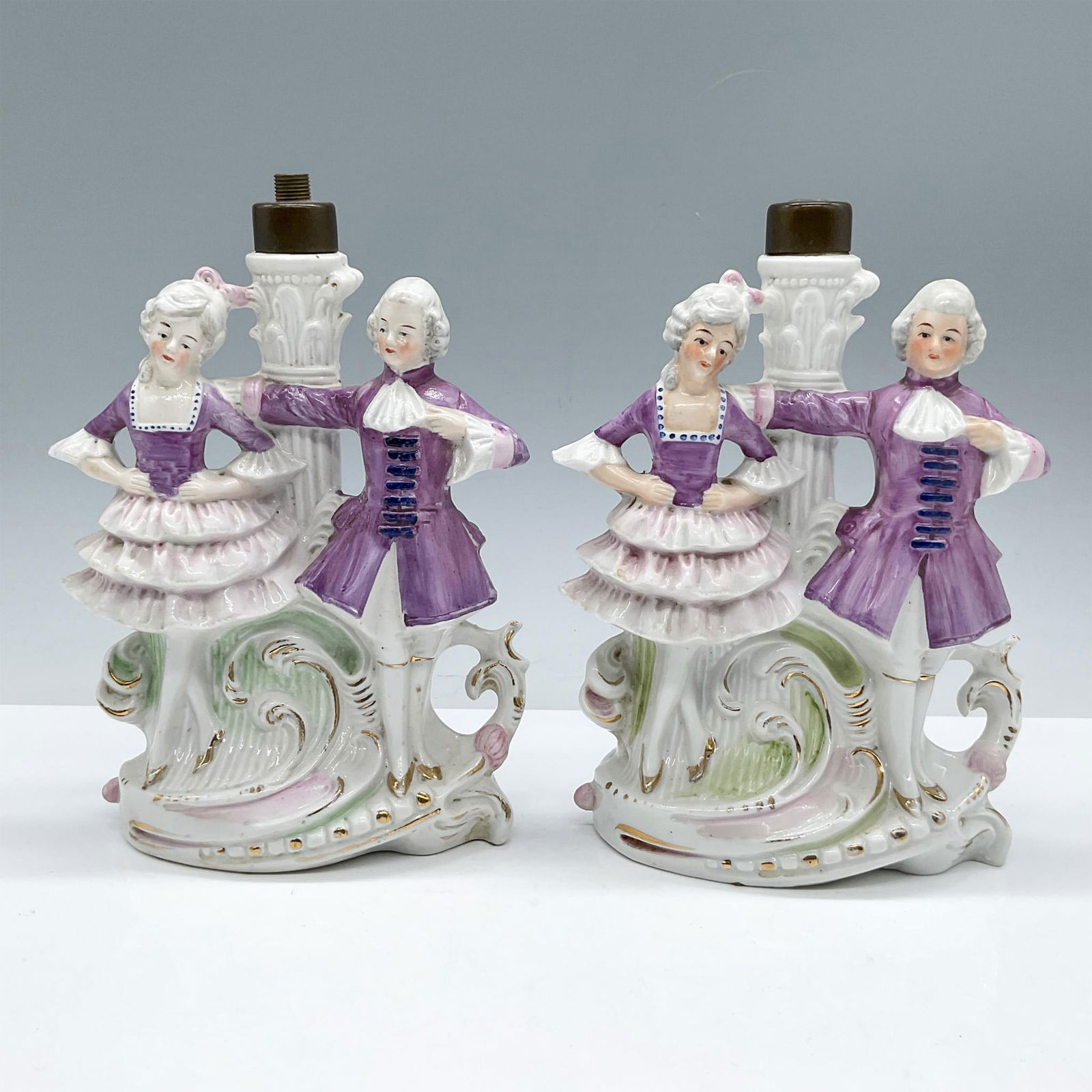 2pc Antique German Porcelain Figurines, Courting Couple (1 of 3)