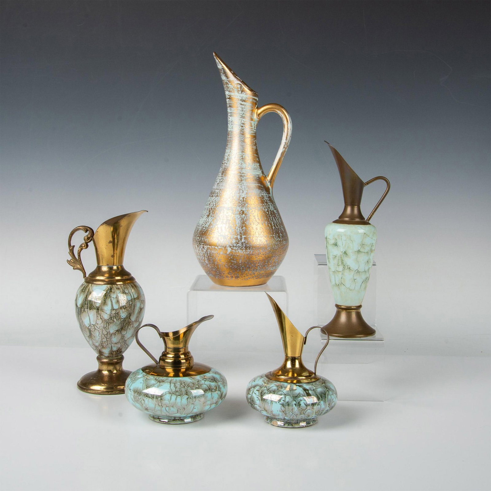 5pc Delft and Stangle Art Pottery Pitchers (1 of 6)