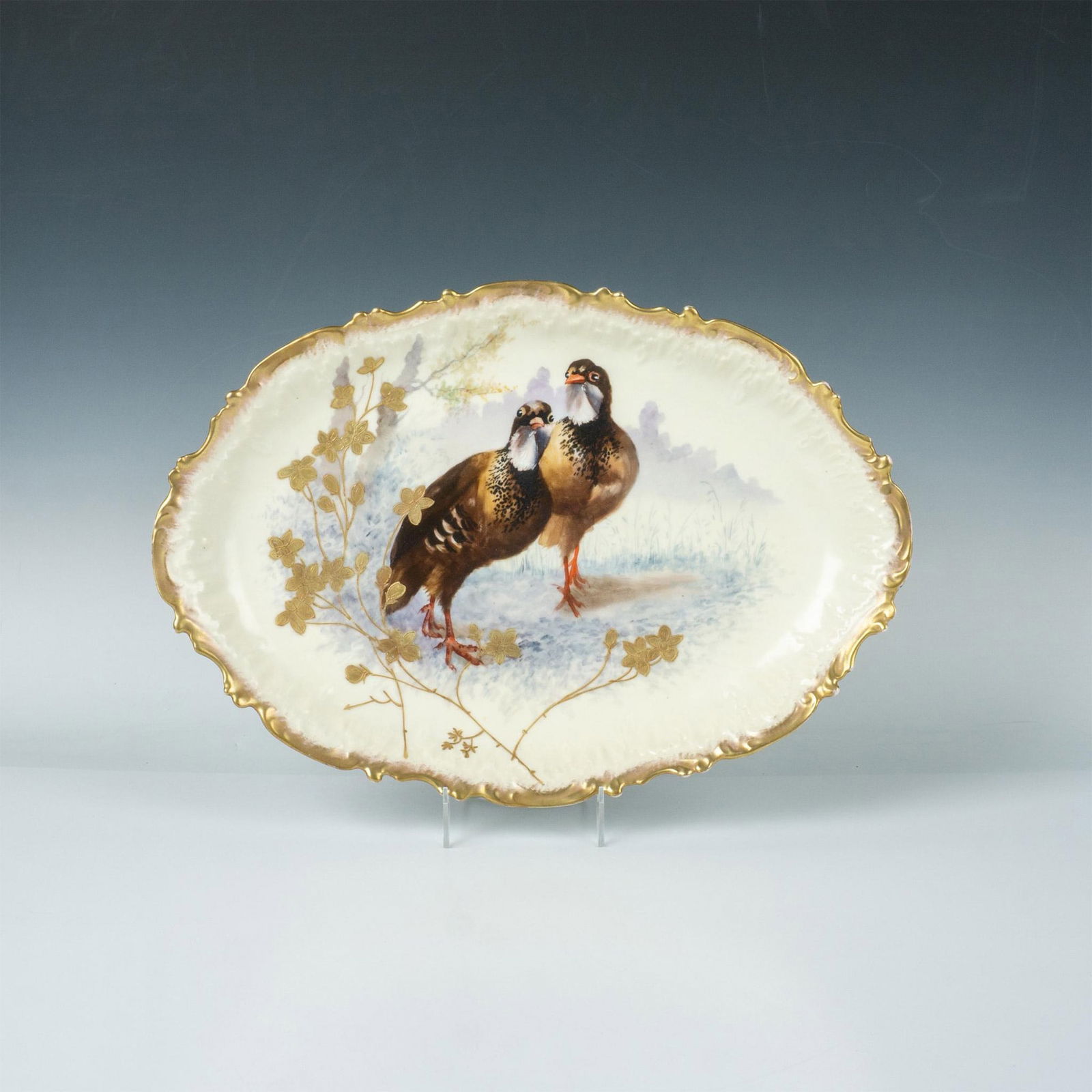 Antique Limoges France Porcelain Pheasant Bird Platter Tray (1 of 4)