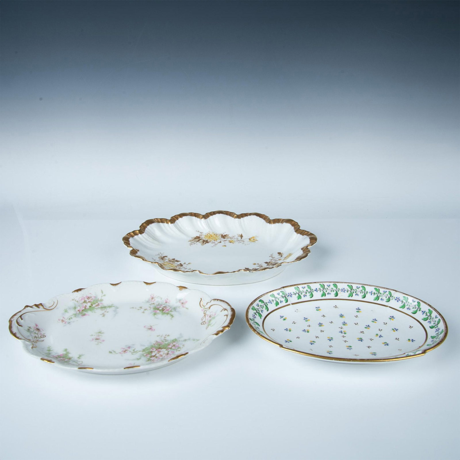 3pc European Floral Porcelain Trays (1 of 4)