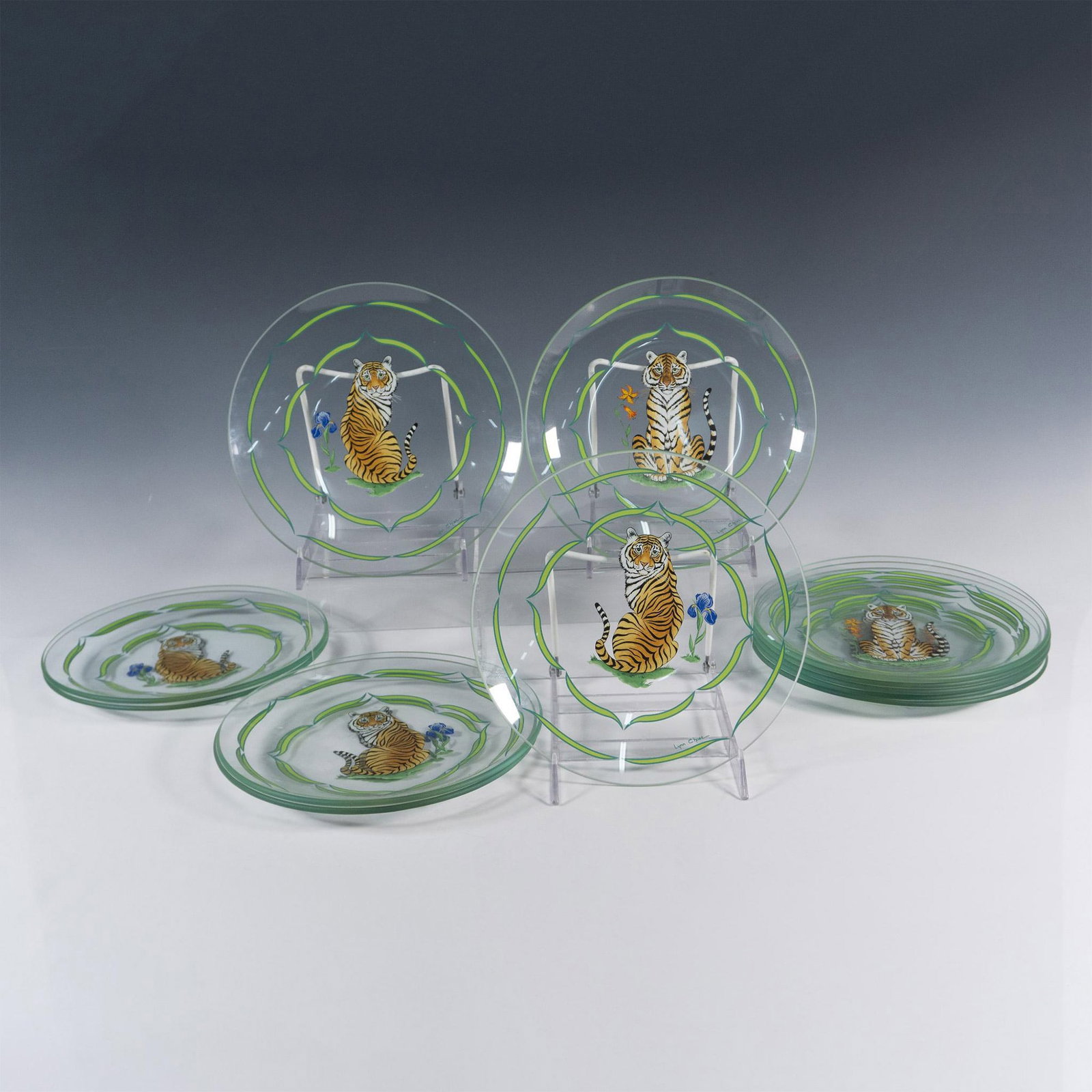 12pc Lynn Chase Designs Clear Tiger Plates (1 of 4)