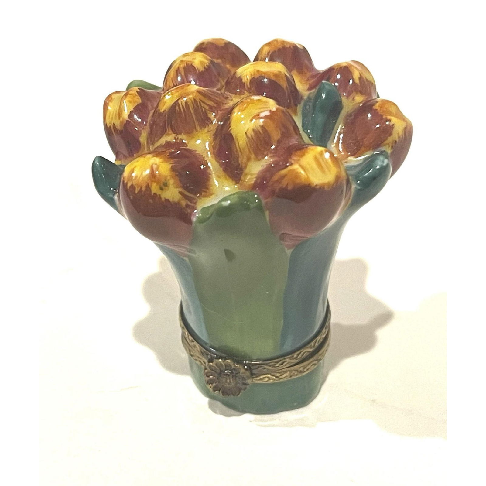 Limited Edition Limoges France Keepsake Box, Tulip Bouquet (1 of 4)