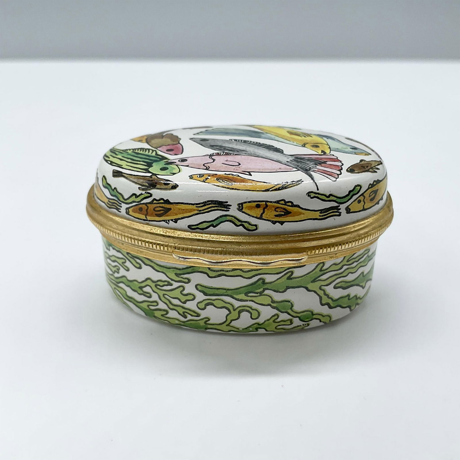 Halcyon Days Enamel Treasure Box, Enamels Tropical Fish (1 of 4)
