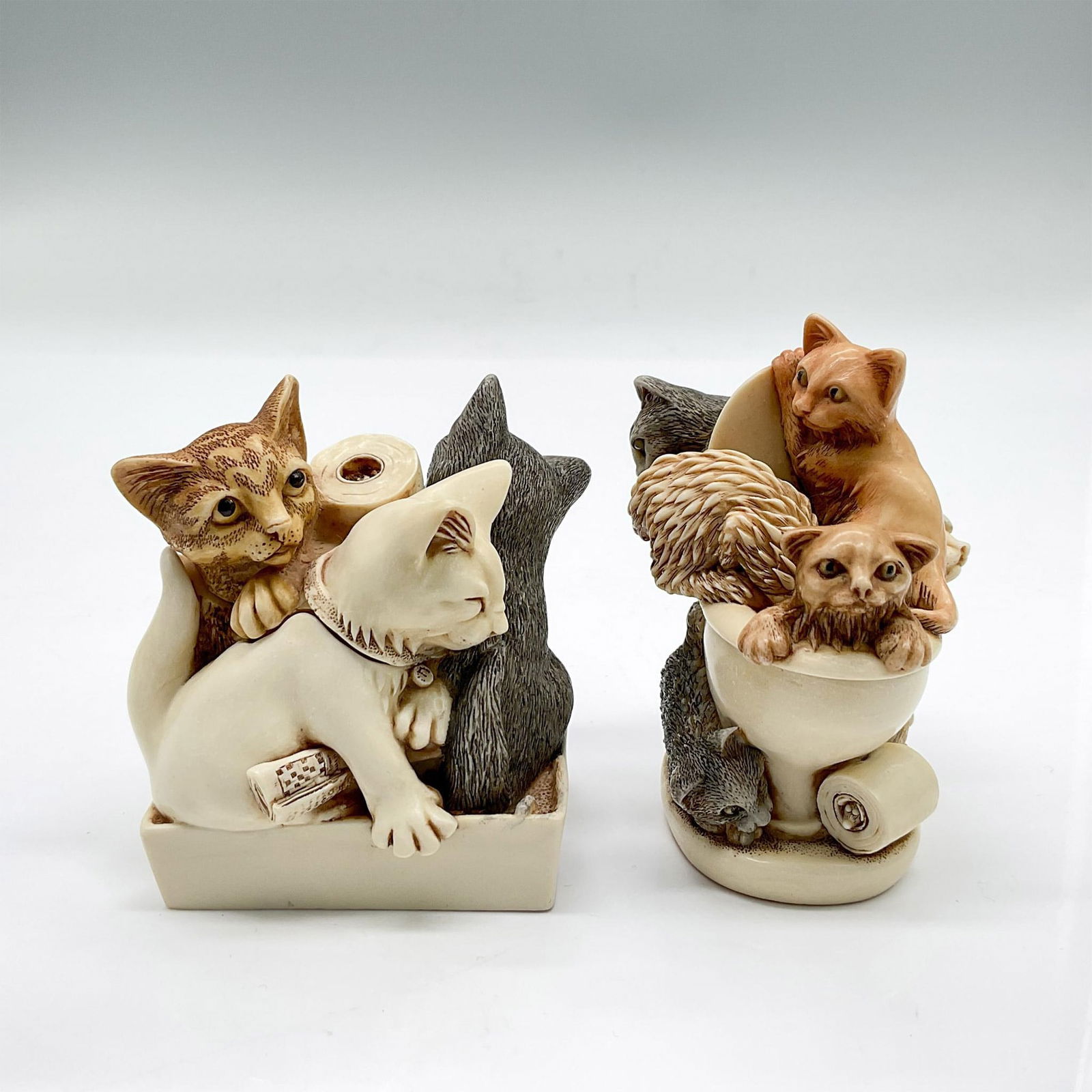 2pc Harmony Kingdom Treasure Boxes, Mischievous Cats (1 of 5)
