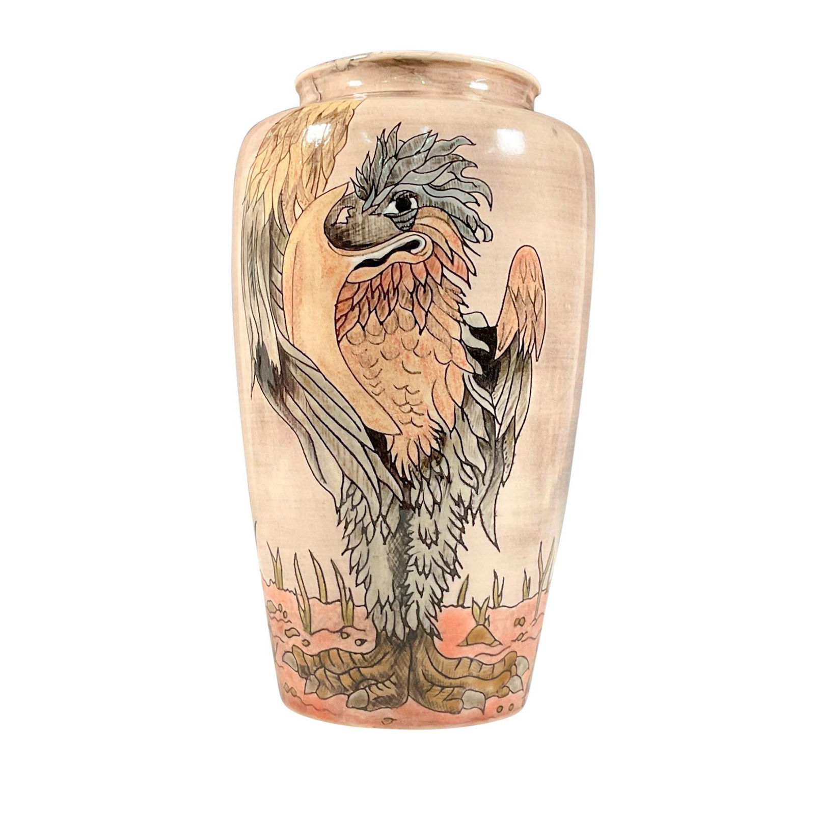 Cobridge Pottery Stoneware Vase, Bird (1 of 3)