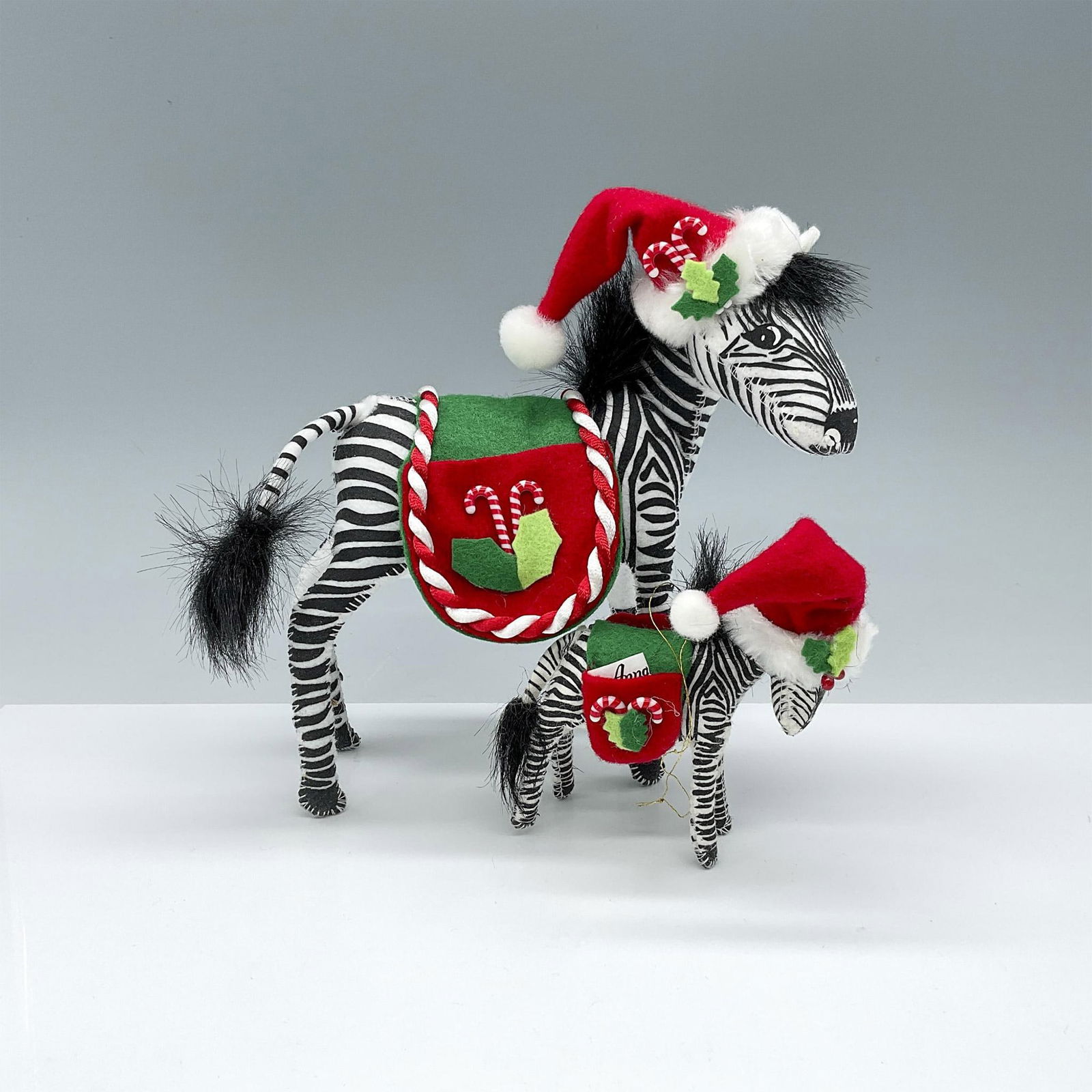 2pc Annalee Dolls, Christmas Zebra and Ornament (1 of 3)