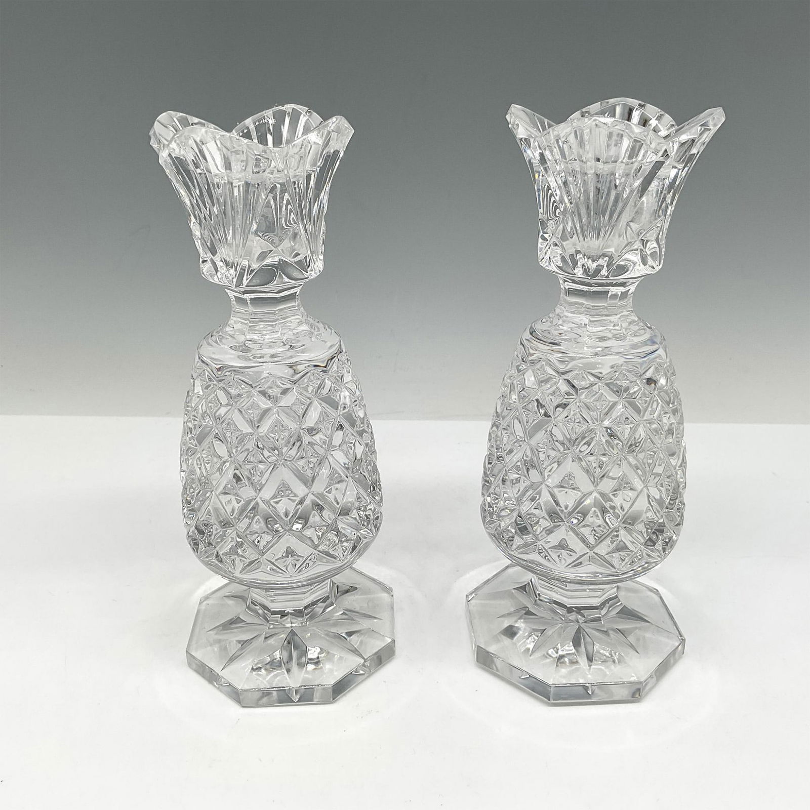 Pair of Waterford Crystal Pineapple Candle Holders (1 of 3)