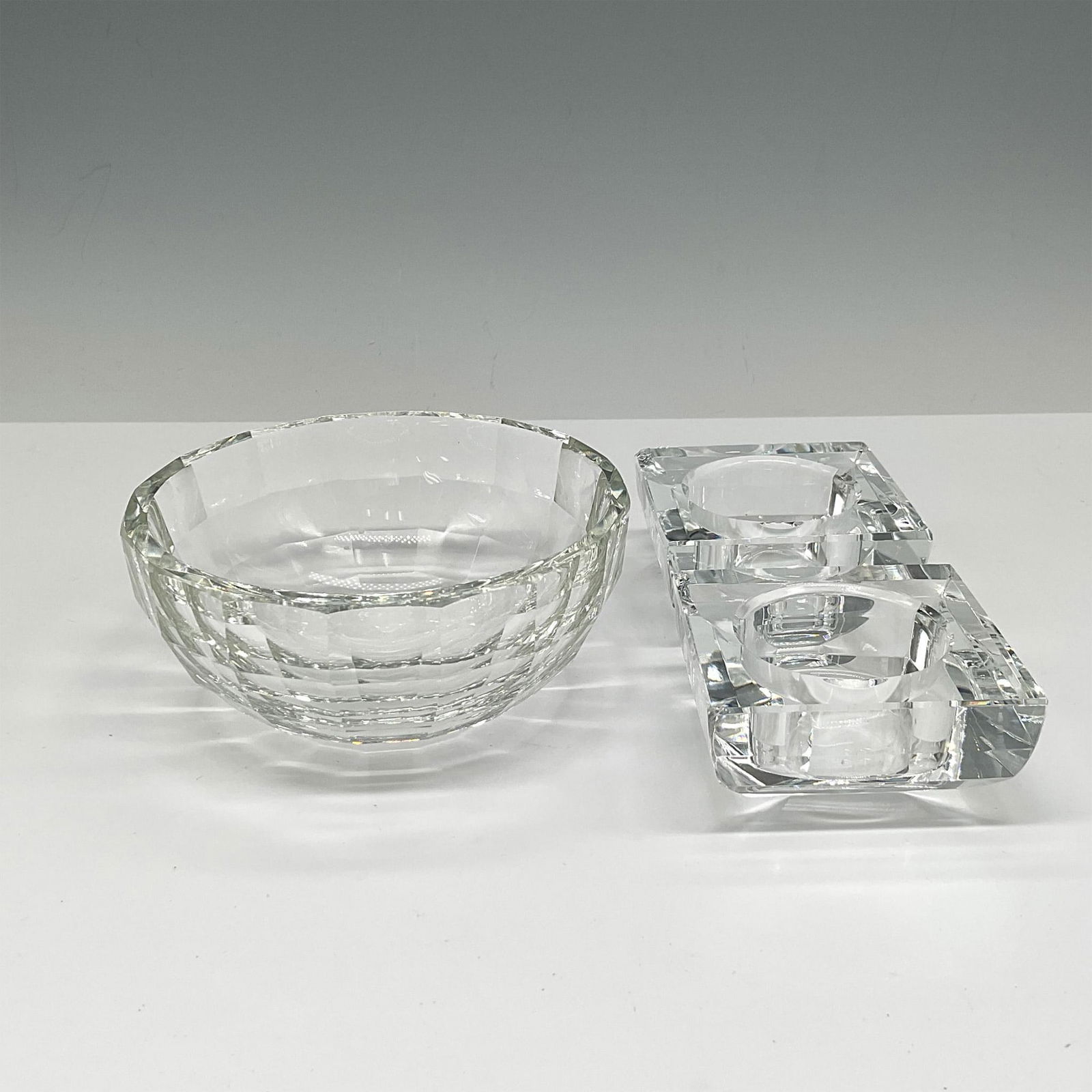 3pc Oleg Cassini Crystal Votives and Bowl (1 of 3)
