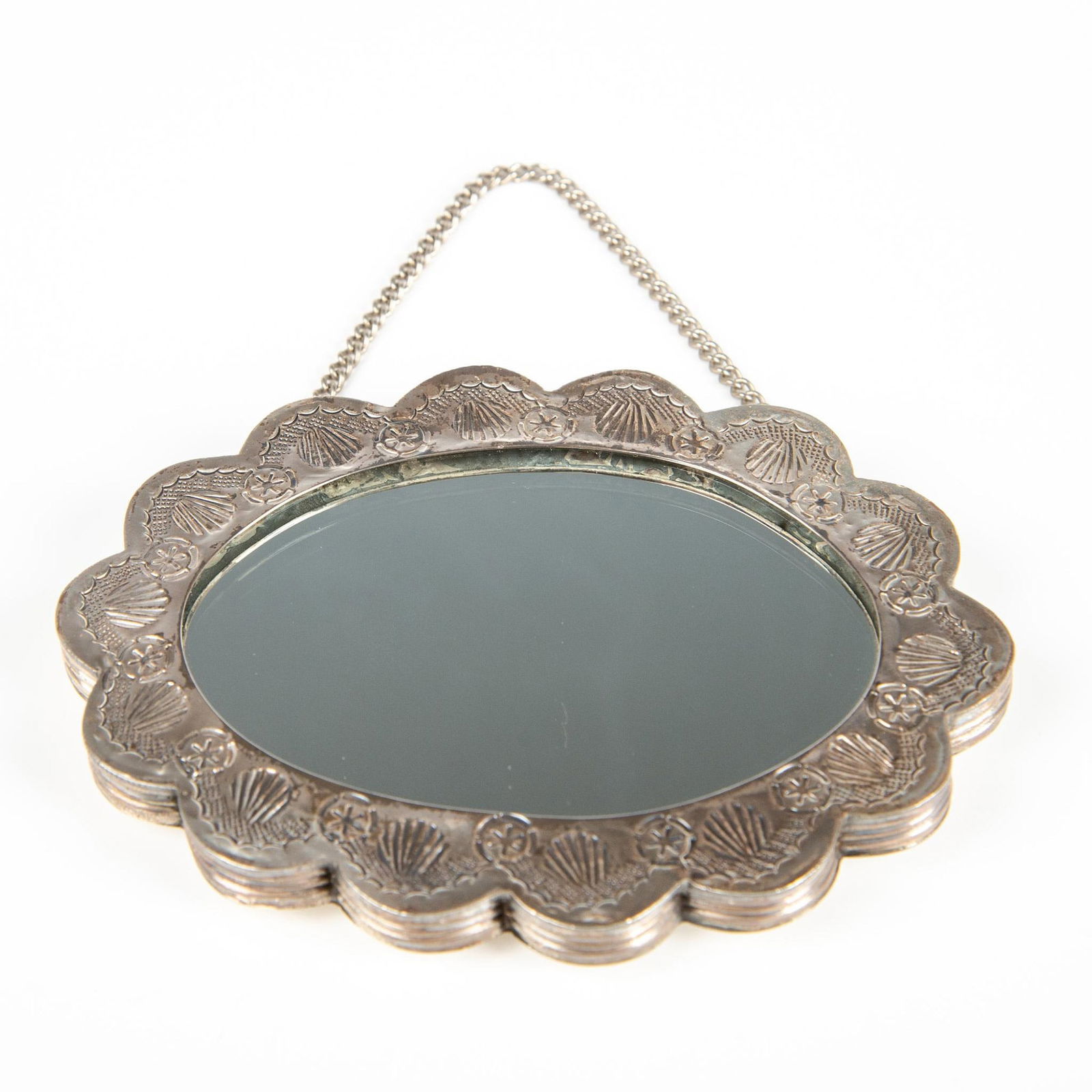 Small Oval Ottoman Sterling Silver Bastas Mirror (1 of 4)
