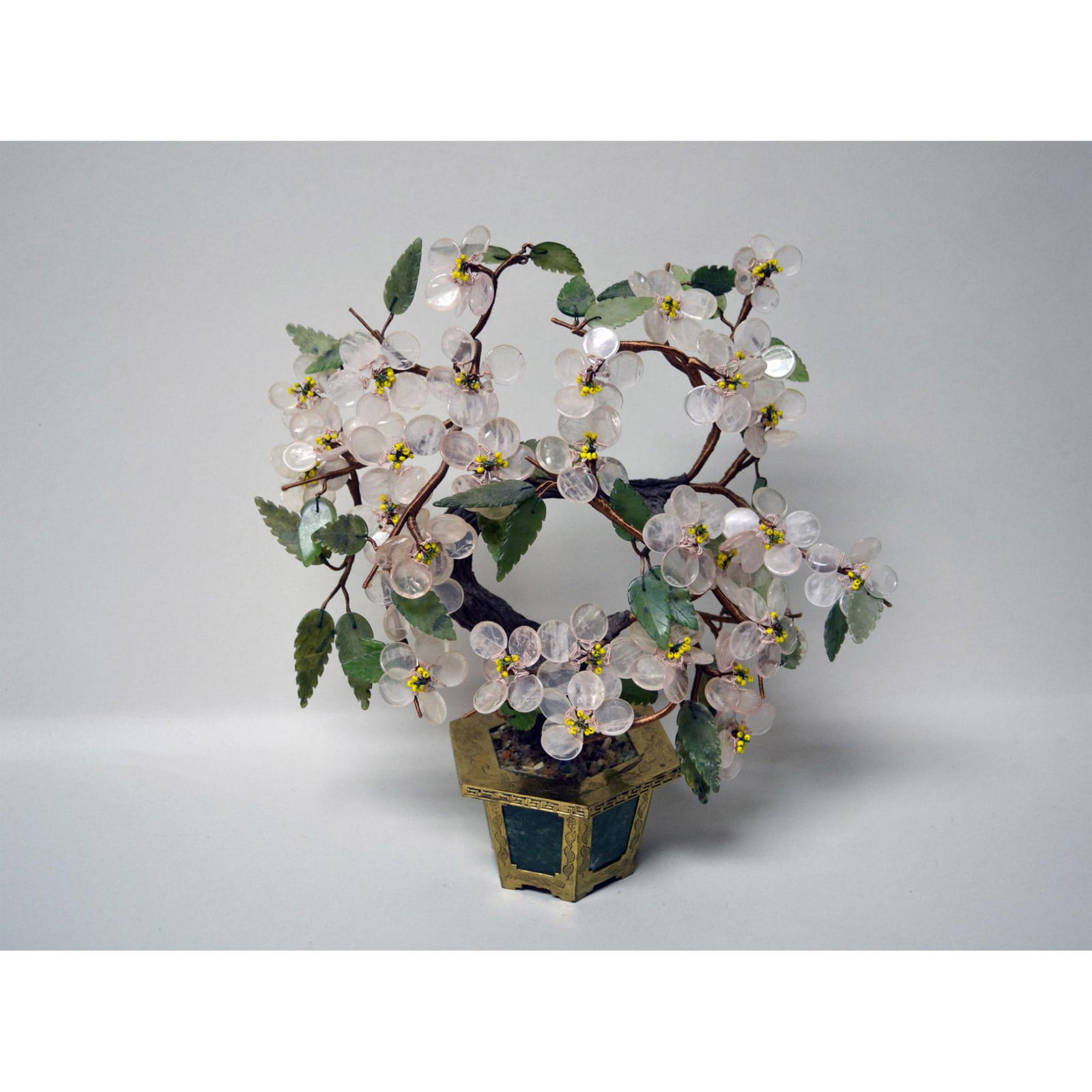 Quartz And Jade Flower Tree Sculpture (1 of 4)