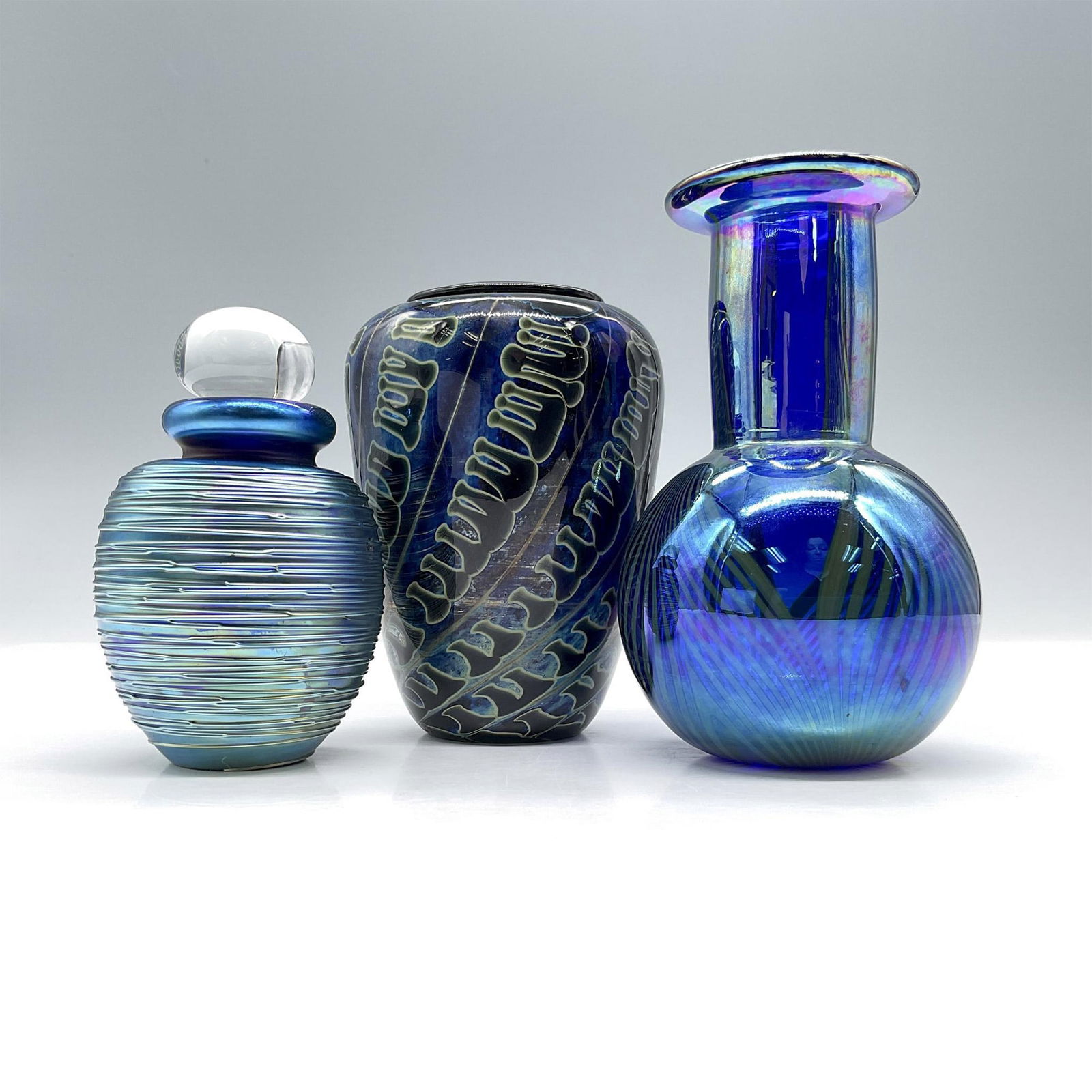 3pc Art Glass Vase and Perfume Bottle Grouping (1 of 4)