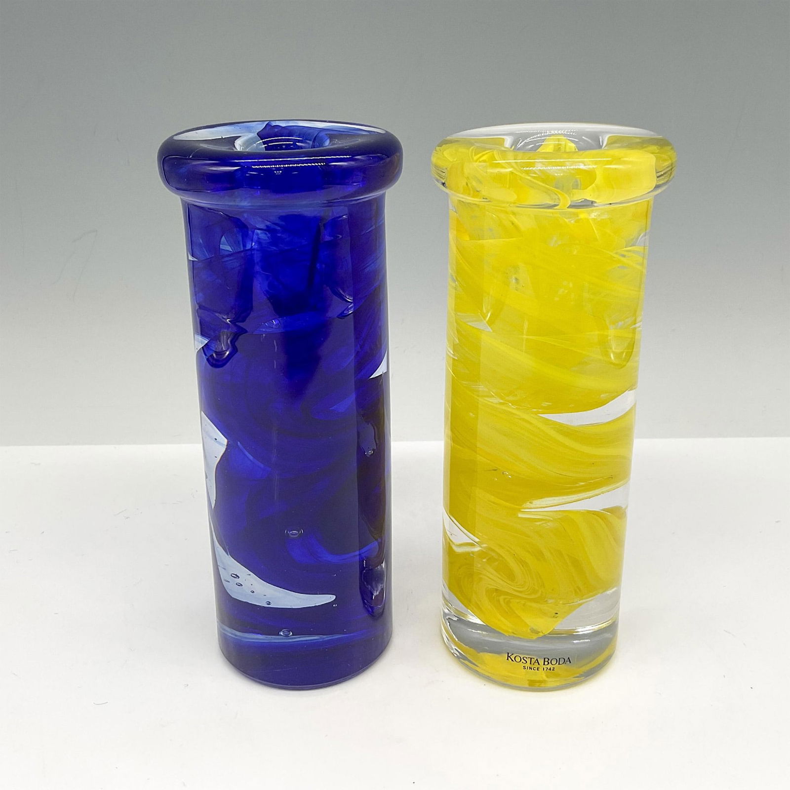 2pc Kosta Boda Art Glass Candlestick Holders (1 of 3)