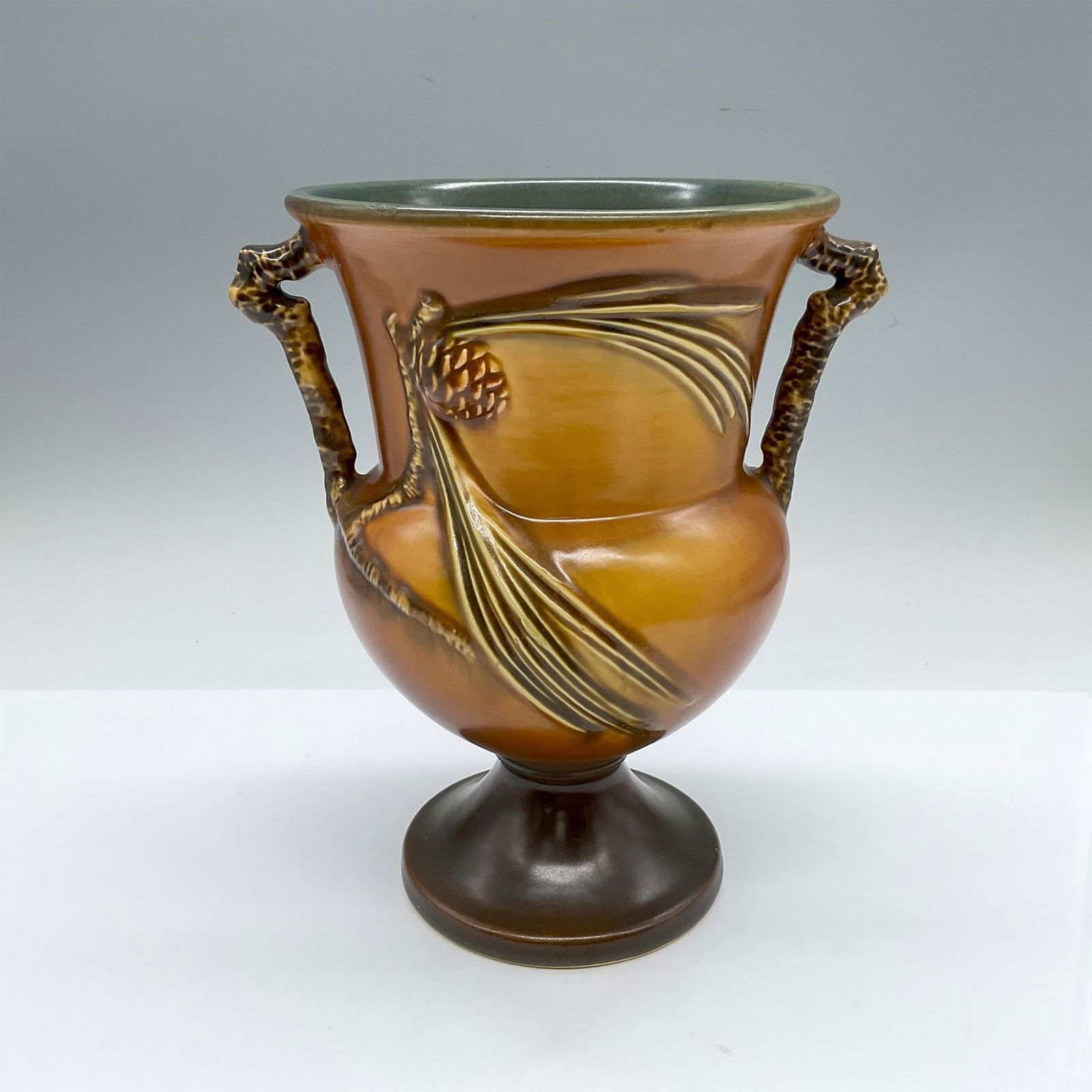 Roseville Pottery Brown Vase, Pine Cone (1 of 3)