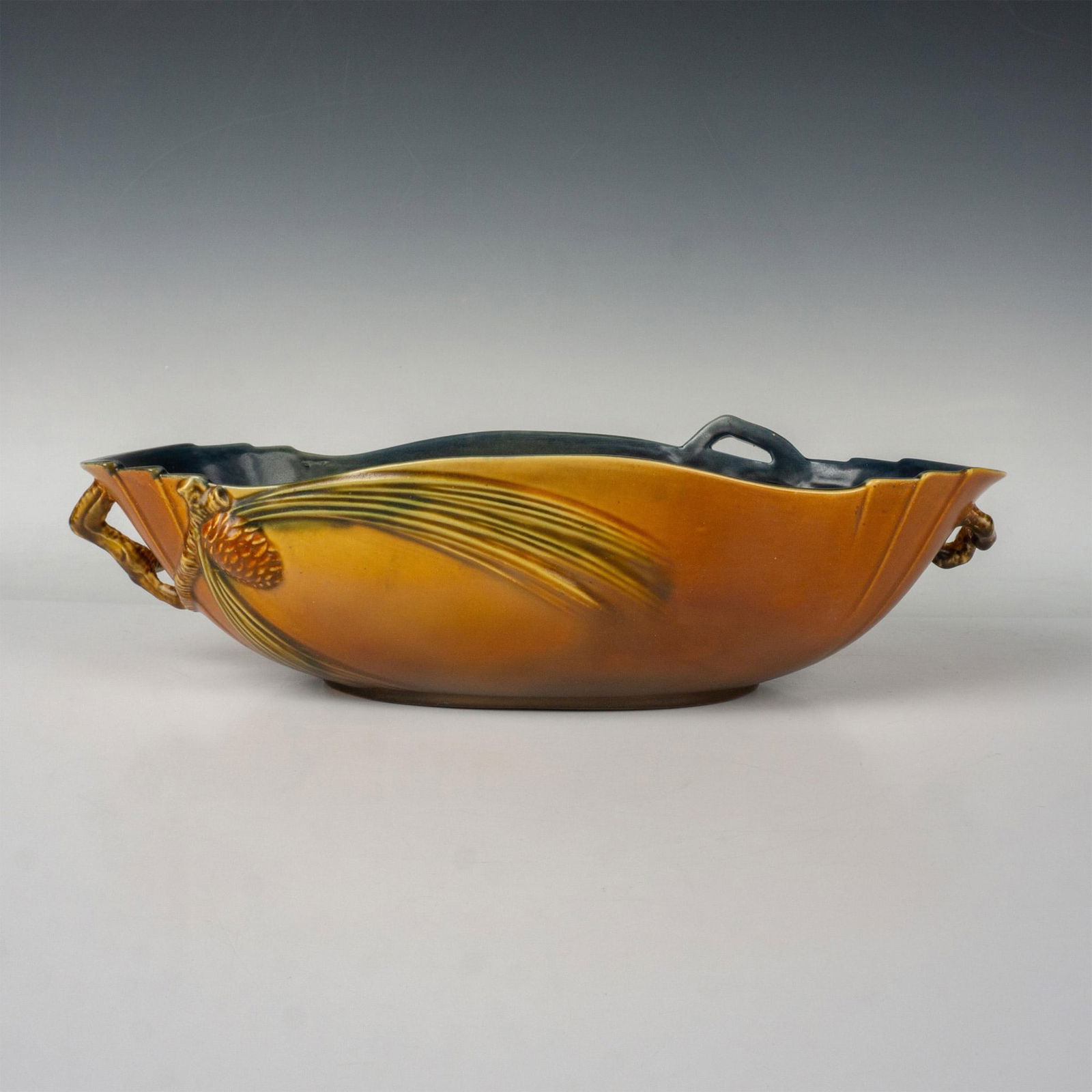 Roseville Pottery Brown Centerpiece Bowl, Pine Cone (1 of 8)