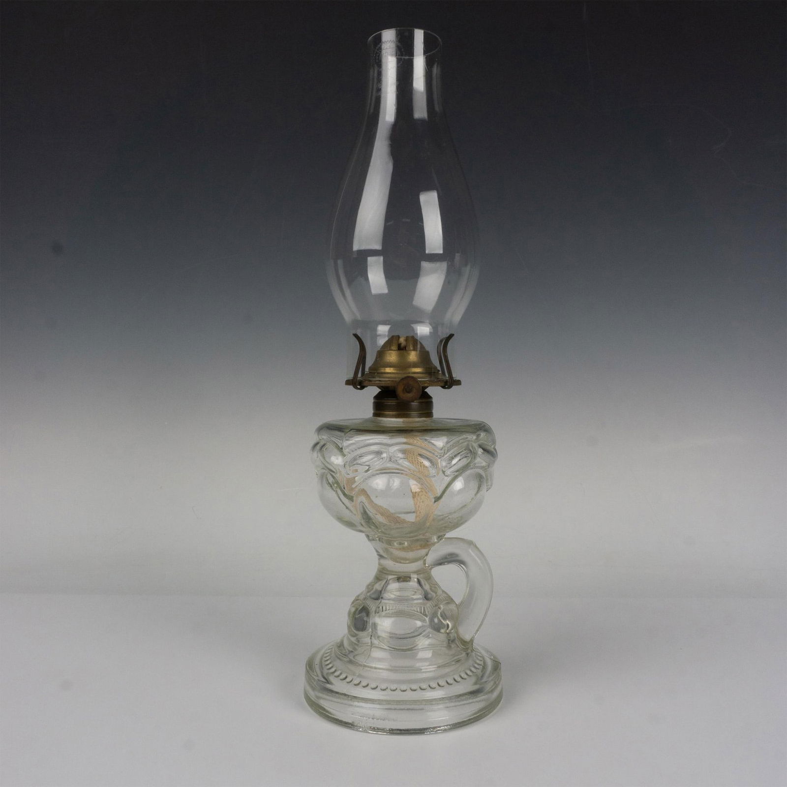 Vintage Pressed Pattern Glass Oil Lamp (1 of 5)