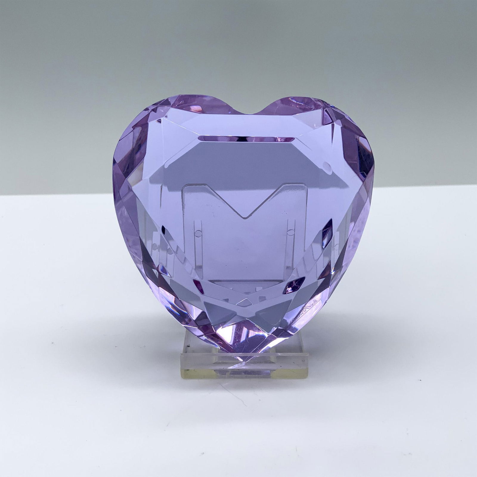 Rosenthal Lilac Crystal Heart Paperweight (1 of 4)