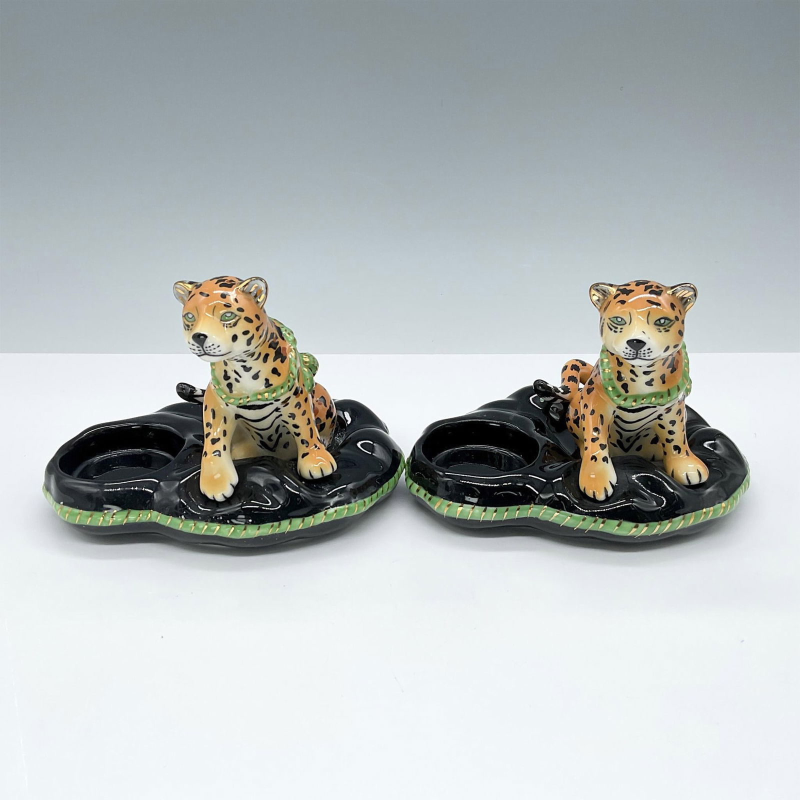 Pair of Lynn Chase Votive Candleholders, Jaguar Jungle (1 of 4)