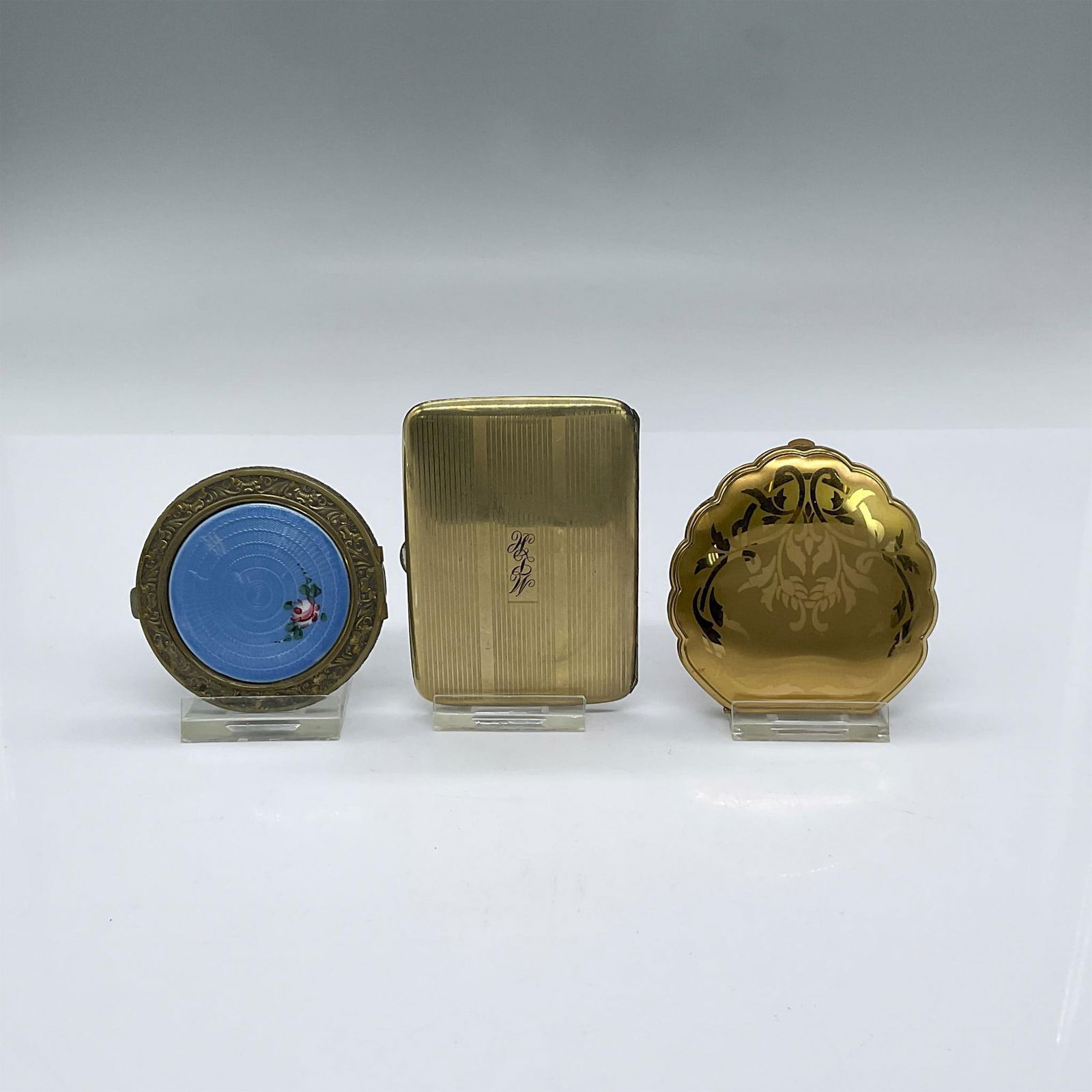 3pc Vintage Goldtone Compacts, Elgin American + 2 (1 of 3)