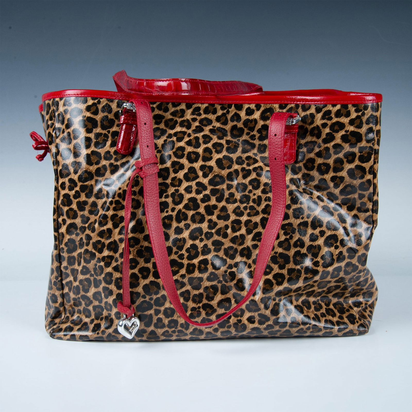 Brighton Red Patent Leather with Leopard Print Tote (1 of 3)