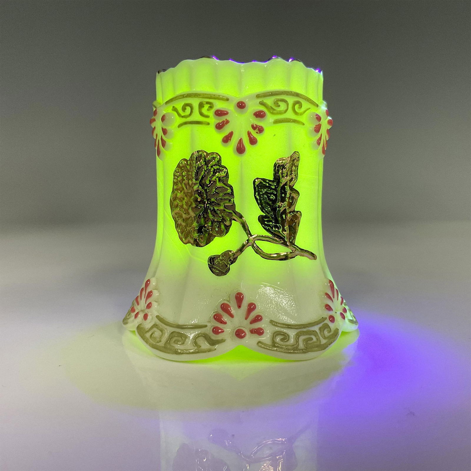Vintage Uranium Custard Glass Toothpick Holder, US Glass (1 of 4)