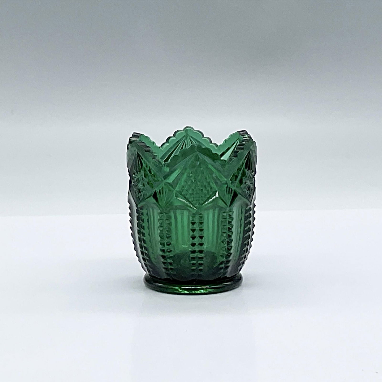 US Glass, Delaware, Green Toothpick Holder (1 of 3)