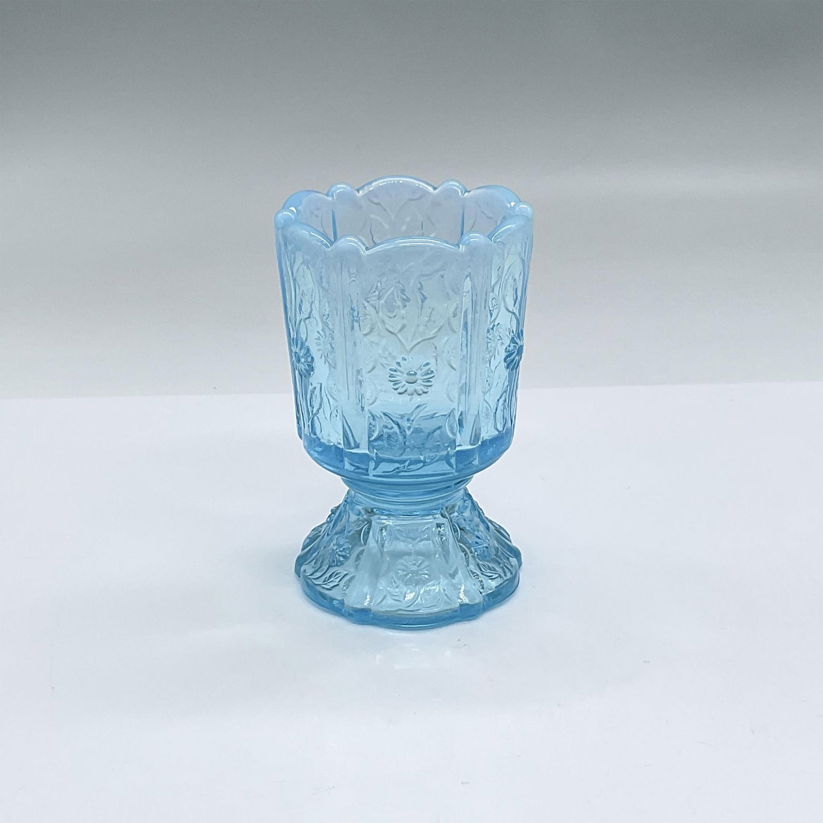 Fenton Toothpick Holder, Blue Daisy Paneled (1 of 3)