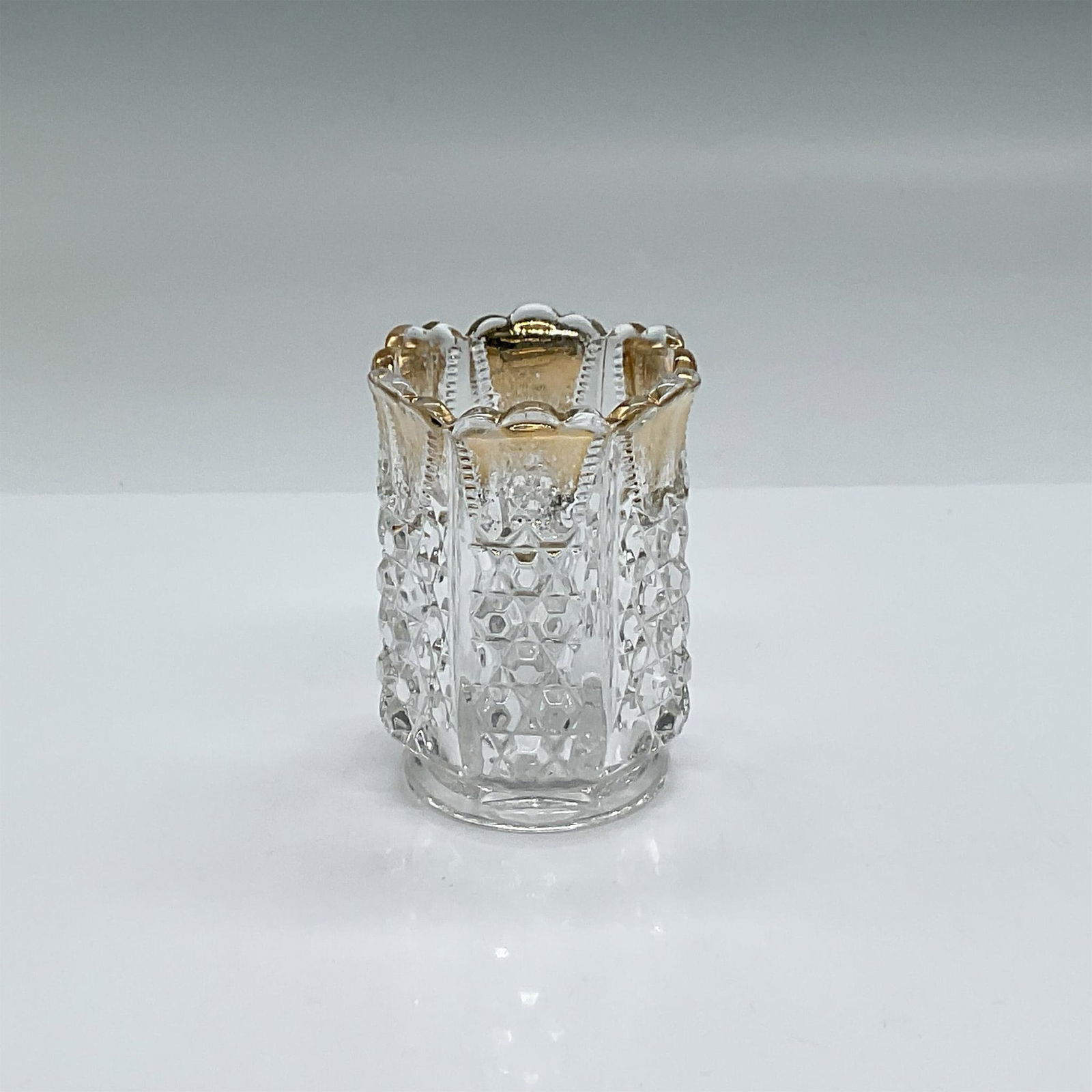 Vintage Glass Toothpick Holder with Gold Accents (1 of 3)