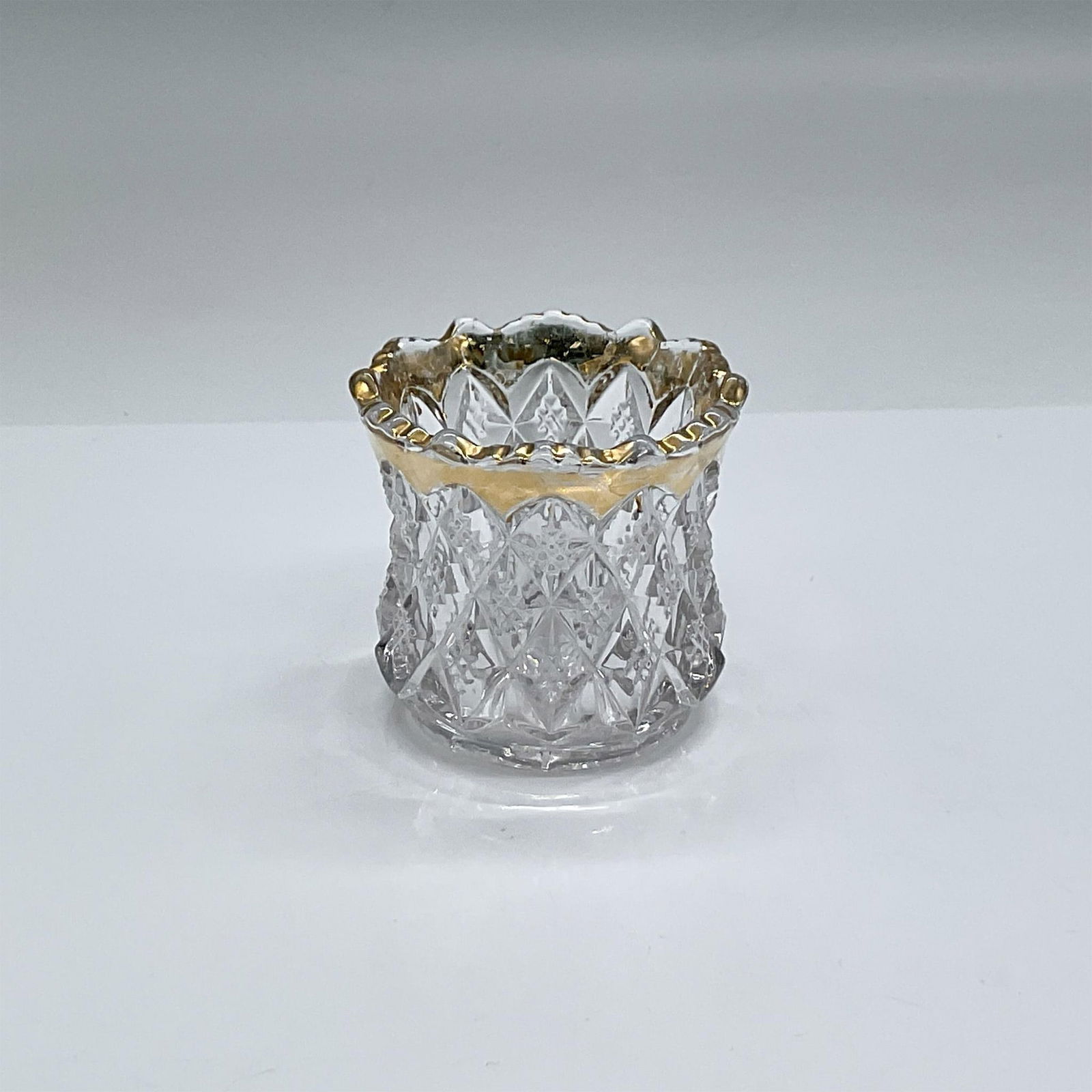 Vintage Glass Toothpick Holder with Gold Accents (1 of 3)