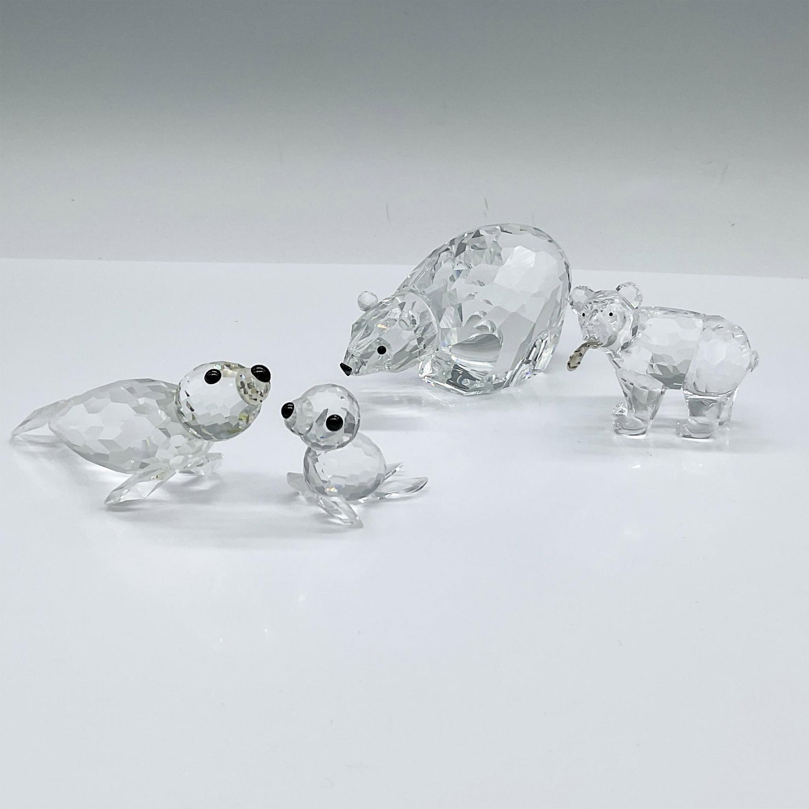 4pc Swarovski Crystal Bear and Seal Figurines (1 of 3)