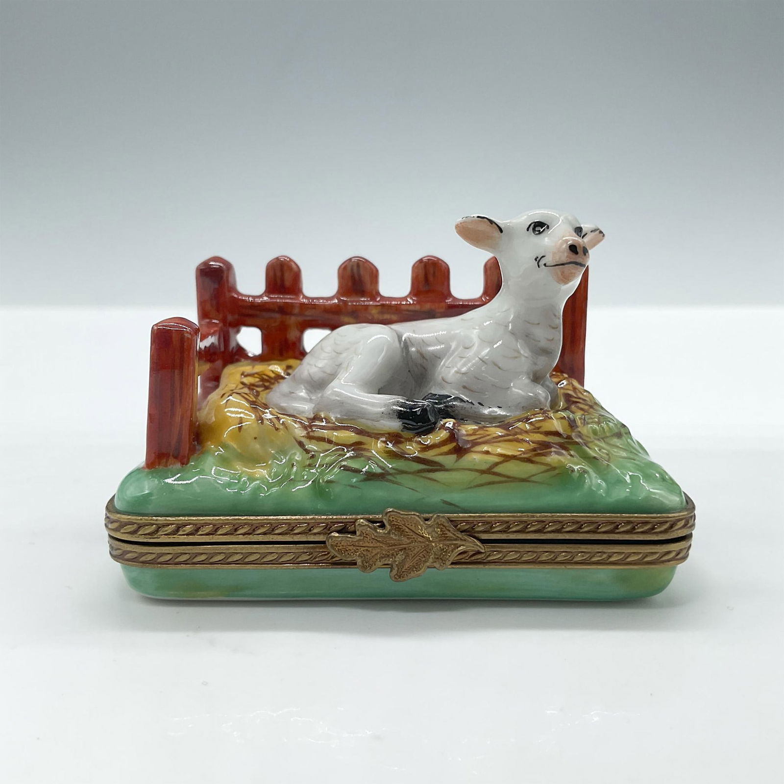 Limoges Porcelain Treasure Box, Calf (1 of 4)