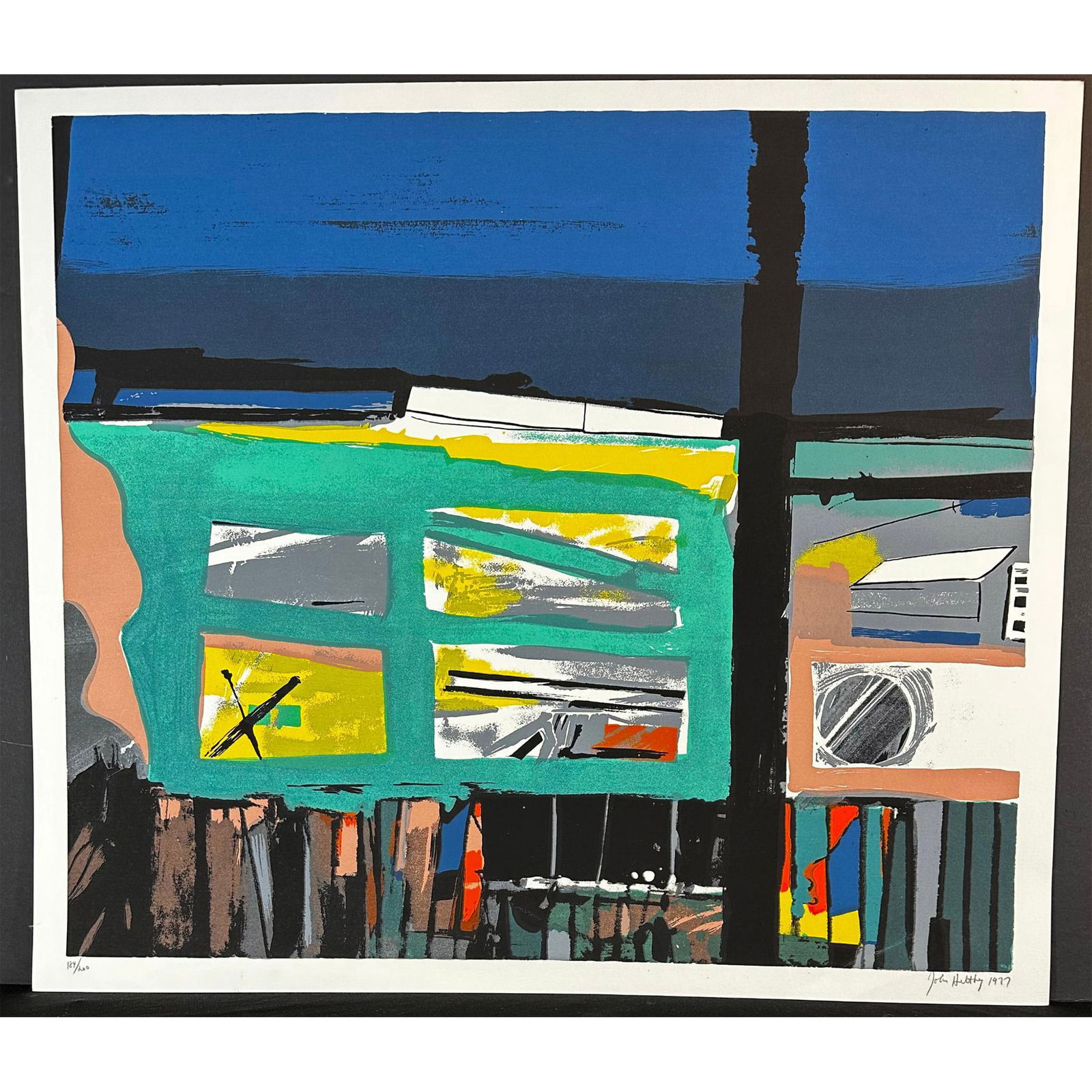 John Hultberg (American 1922-2005) Serigraph Witness signed: Serigraph titled Witness Signed lower right numbered 184/200. Sight size 30" x 27"