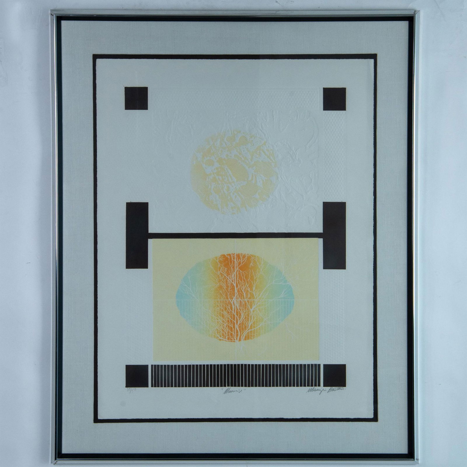 Large Original Embossed Color Paper Abstraction, Signed (1 of 6)