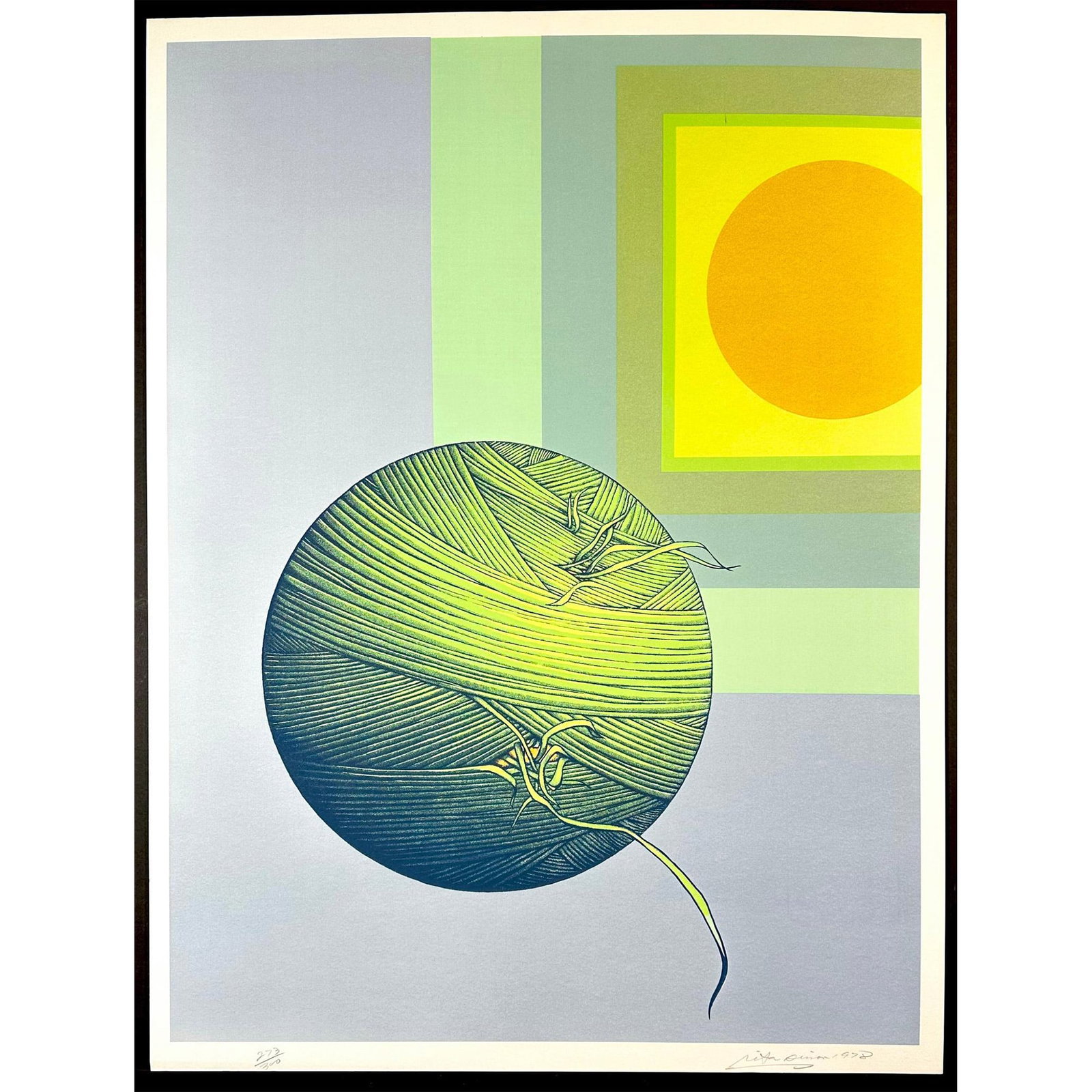 Rita Simon (American 1938-) Screenprint Ariadne signed: Screenprint titled Ariadne Year 1978 Signed lower right numbered 273/300 Sight size 26" x 33.5"