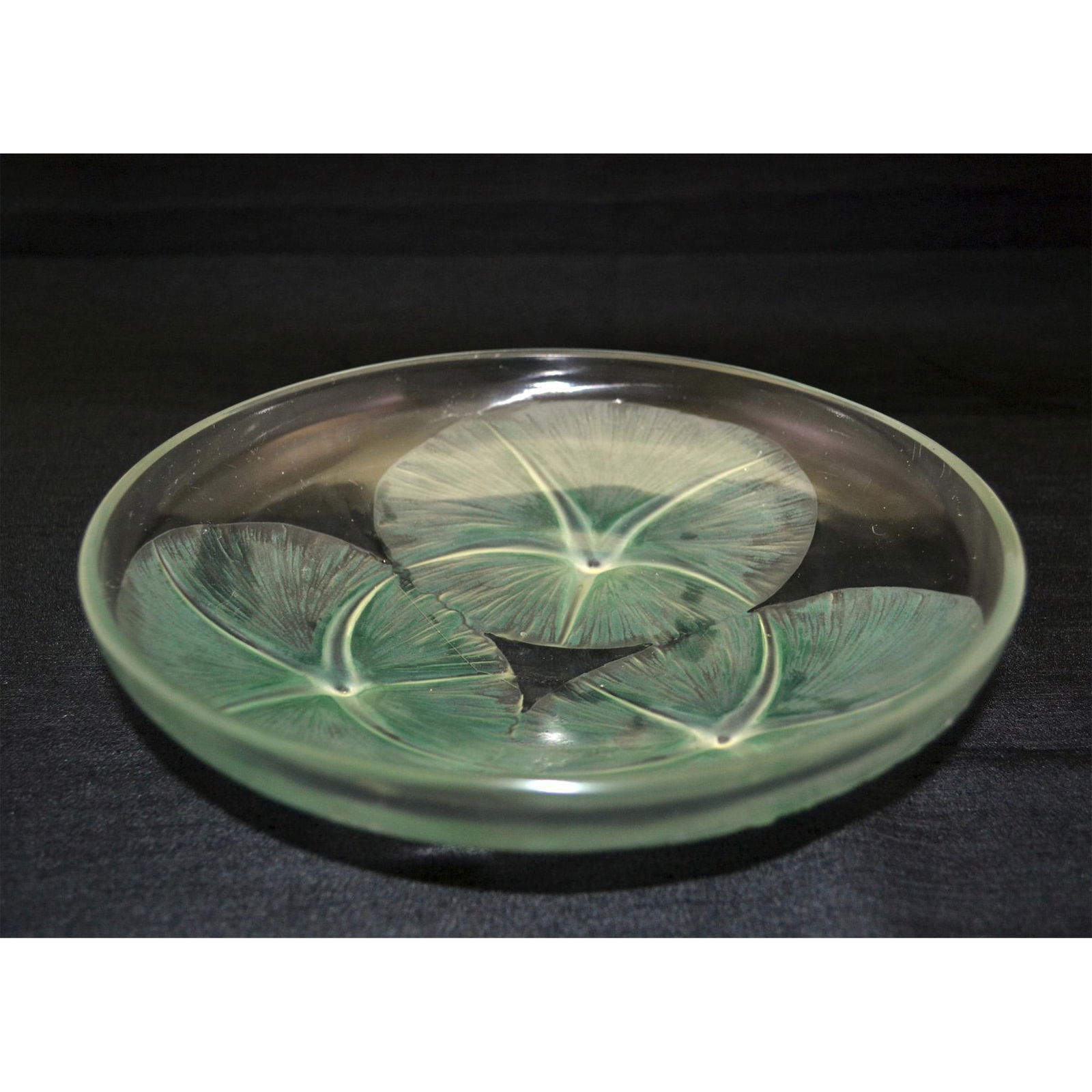 Antique Rene Lalique Crystal Green Patina Centerpiece Bowl, 1920s (1 of 5)