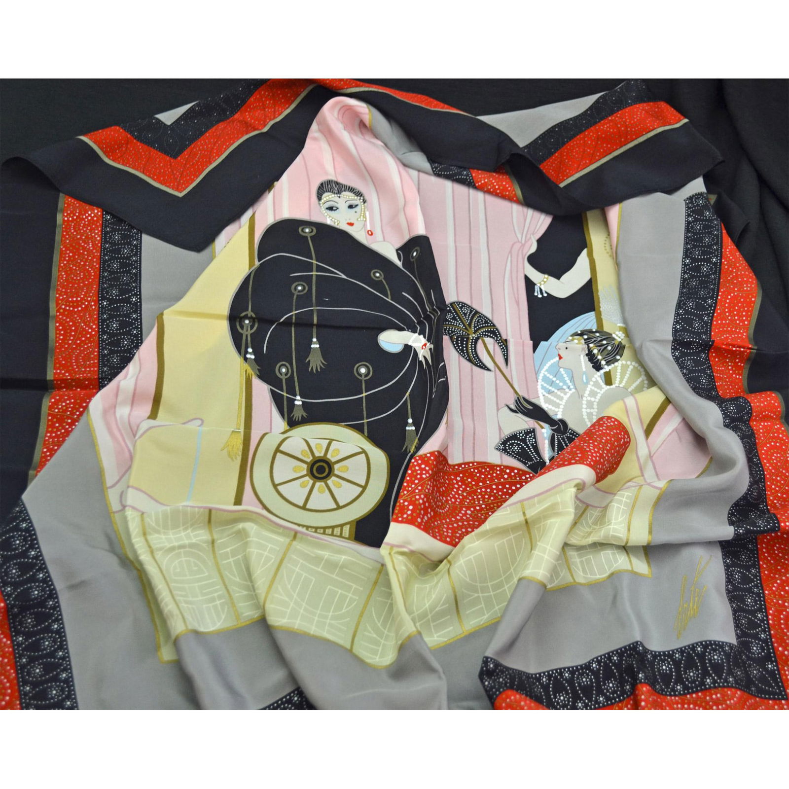 Erte Silk Scarf "Opera Box" 36" (1 of 4)