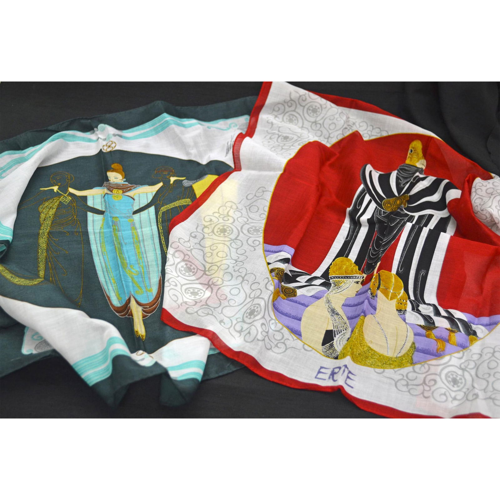 2Pc Erte "The Three Graces" and "Monaco" Handkerchiefs (1 of 4)