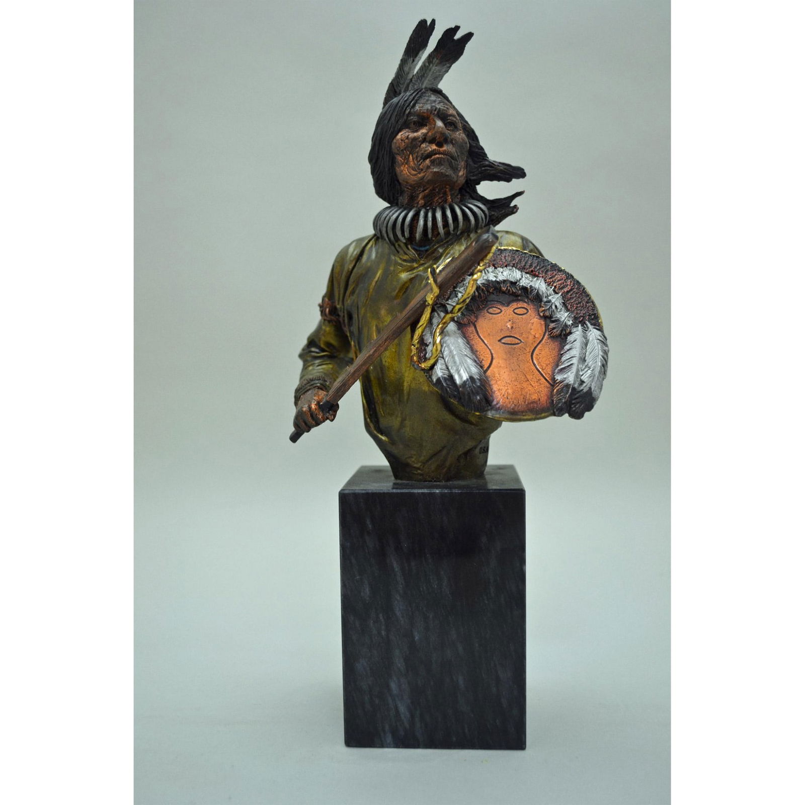 W. Whitten Legends Bronze Sculpture Dog Soldier Fool Bull NA (1 of 5)