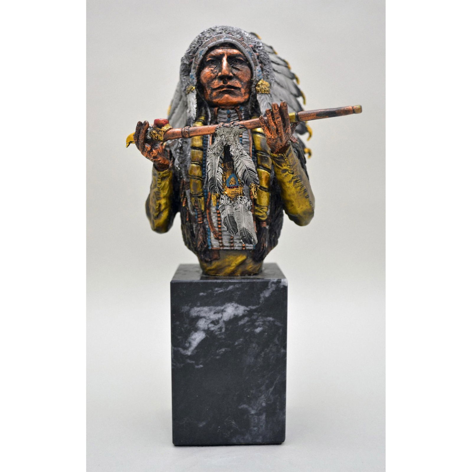 W. Whitten Legends Bronze Sculpture Peace Offering Black Coal (1 of 7)